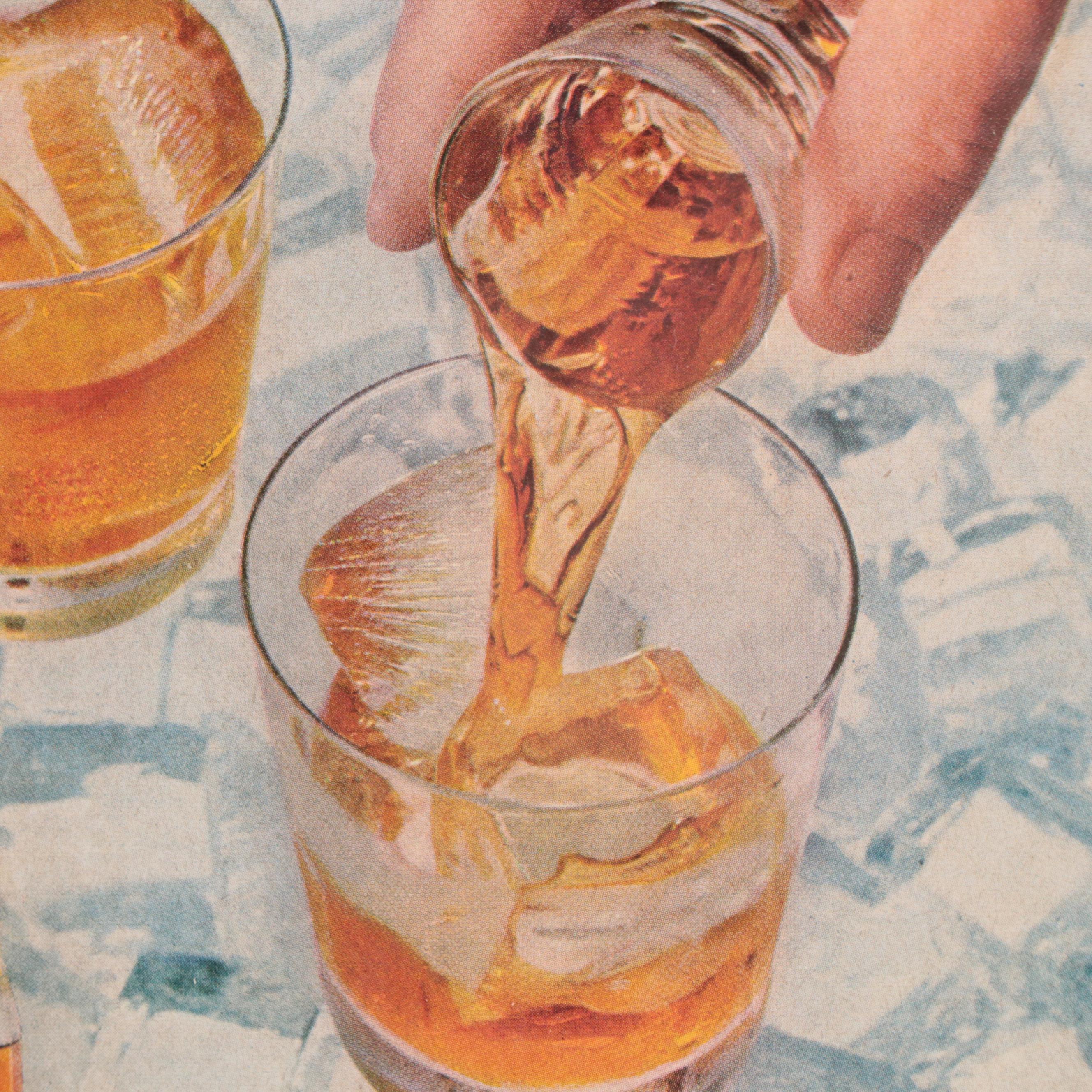 Old Taylor Bourbon Whiskey Offset Lithograph Advertisement, Mid-20th Century