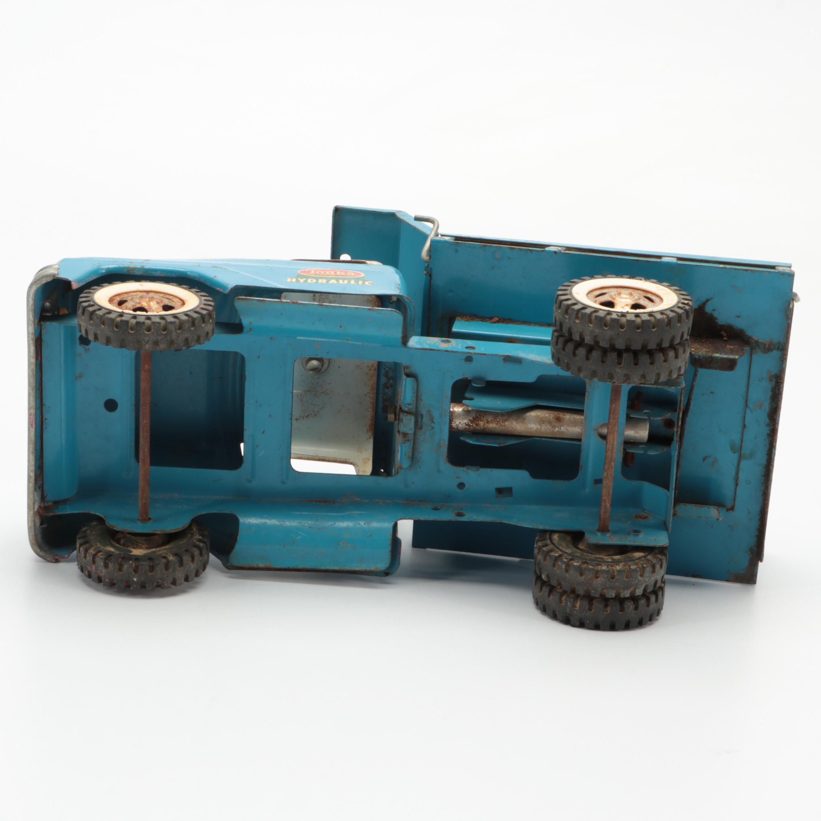 Tonka Trencher with Diecast Metal Toy Pickup Trucks, Mid to Late 20th Century