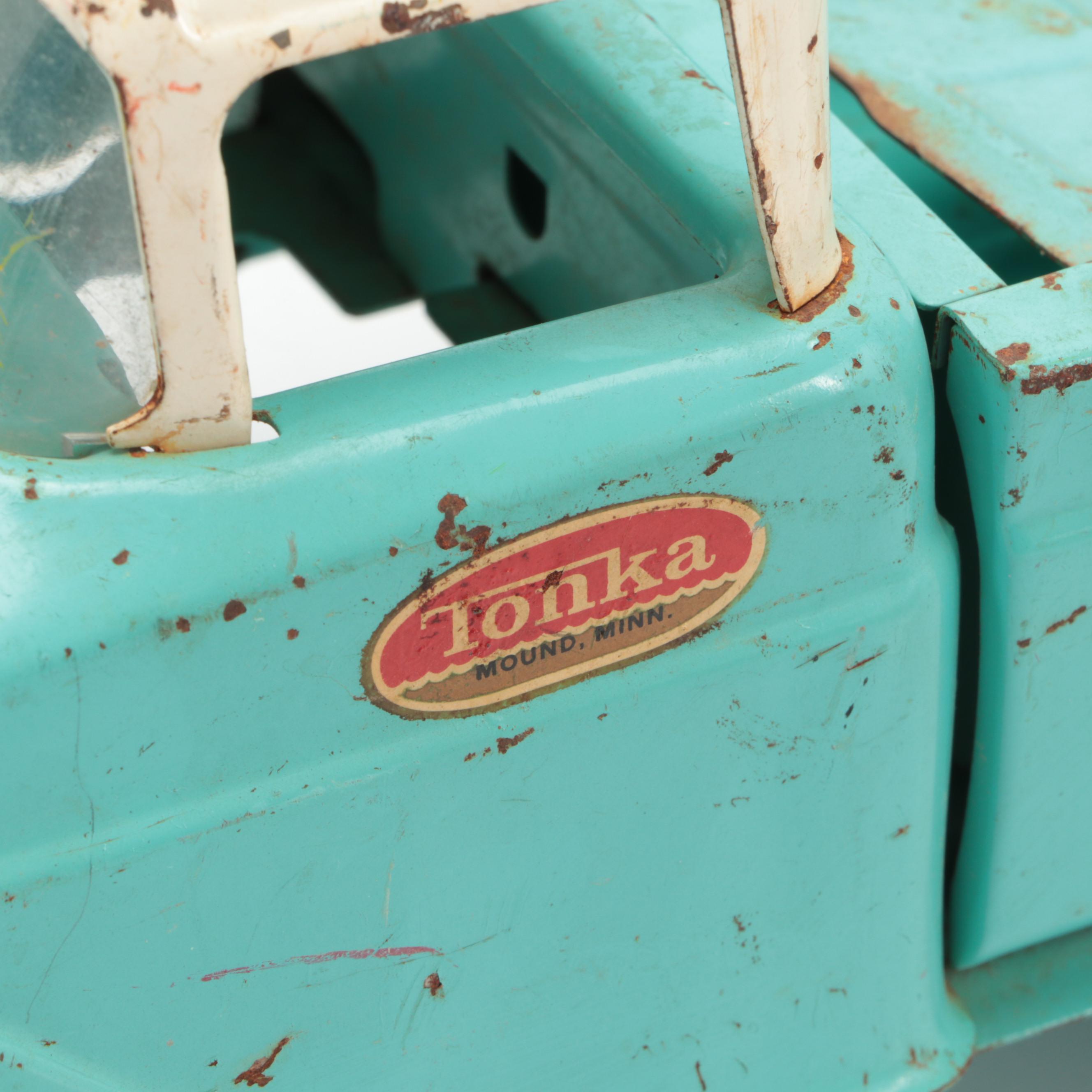 Tonka Trencher with Diecast Metal Toy Pickup Trucks, Mid to Late 20th Century