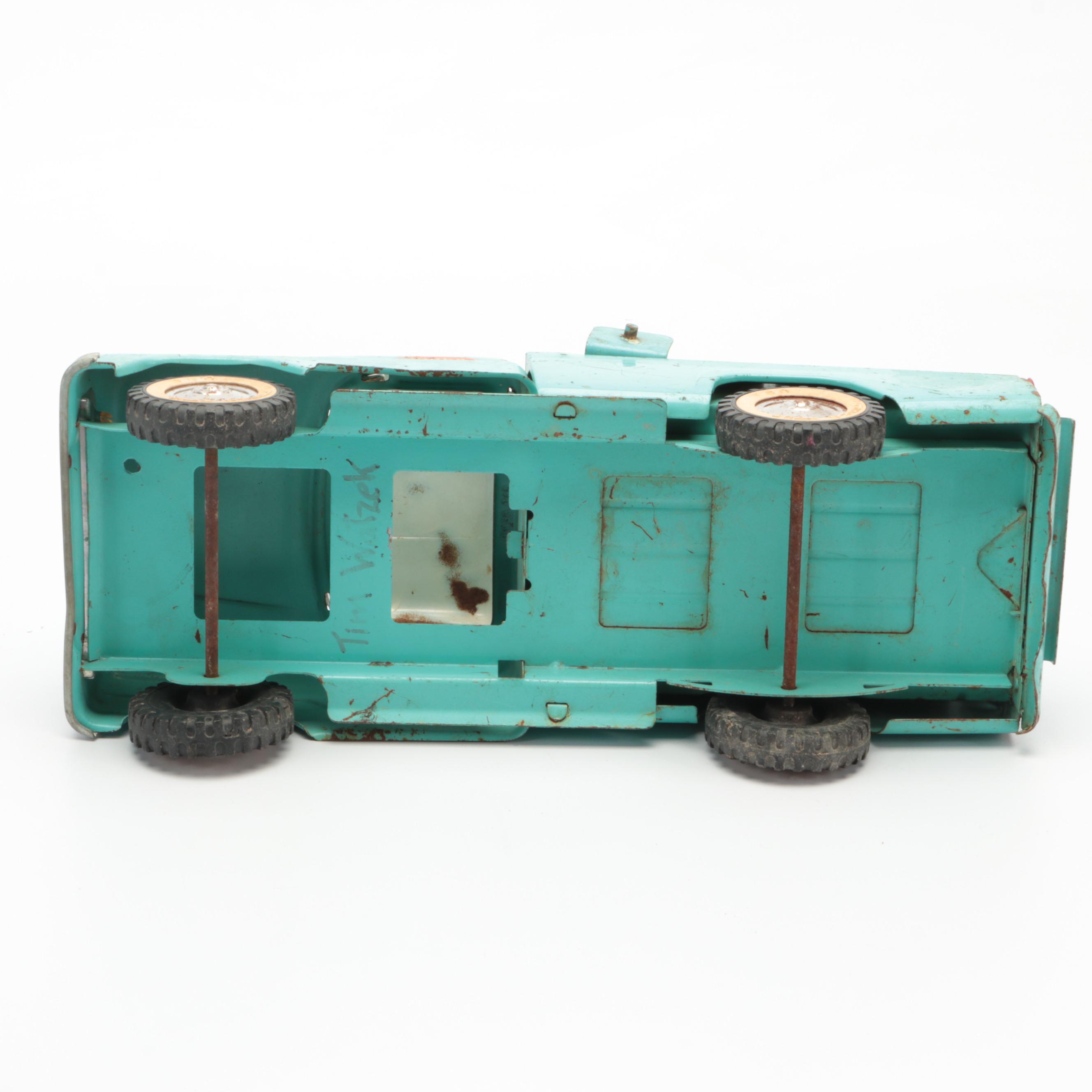 Tonka Trencher with Diecast Metal Toy Pickup Trucks, Mid to Late 20th Century