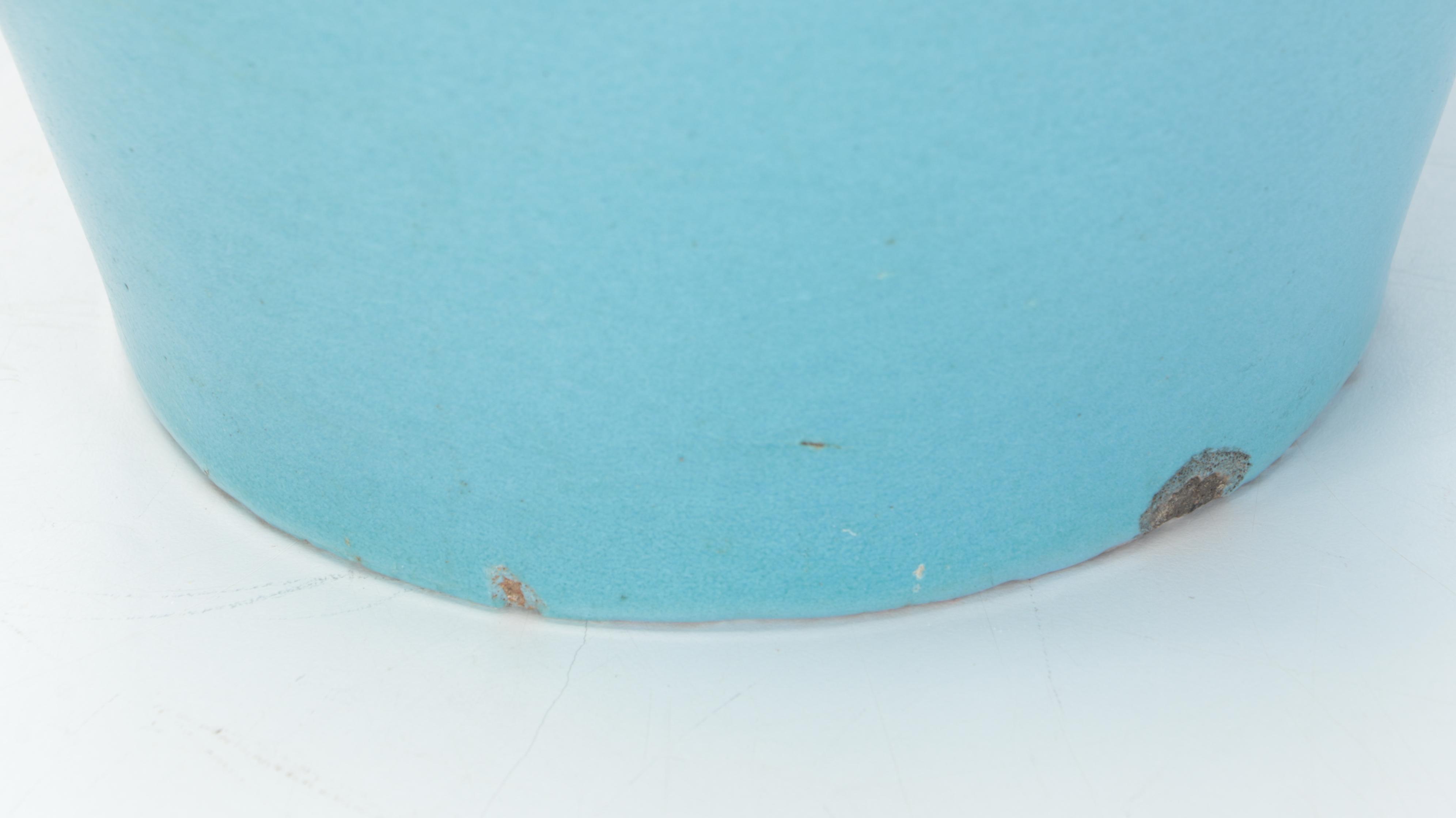 Turquoise Glazed Earthenware Floor Vase