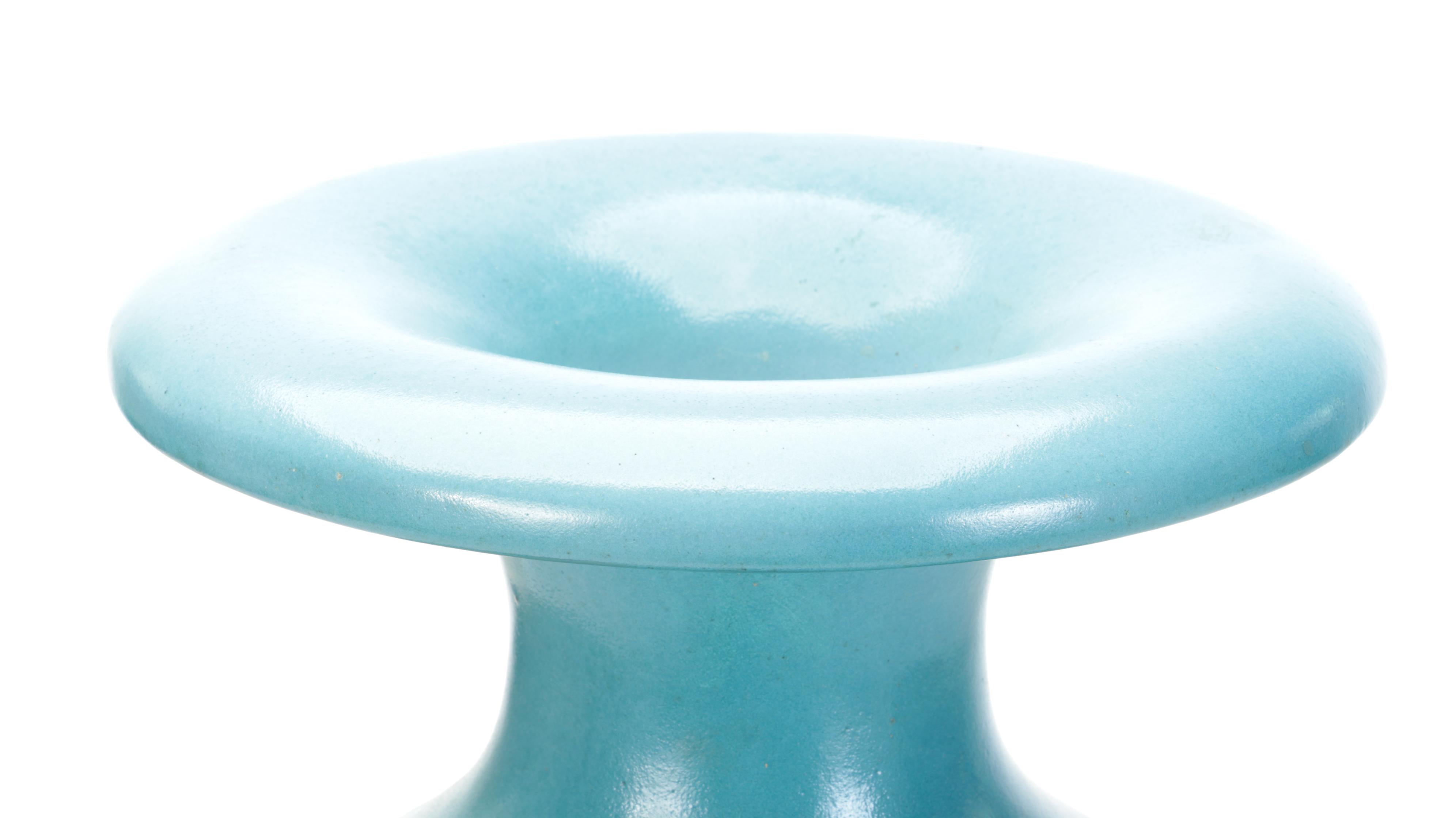 Turquoise Glazed Earthenware Floor Vase
