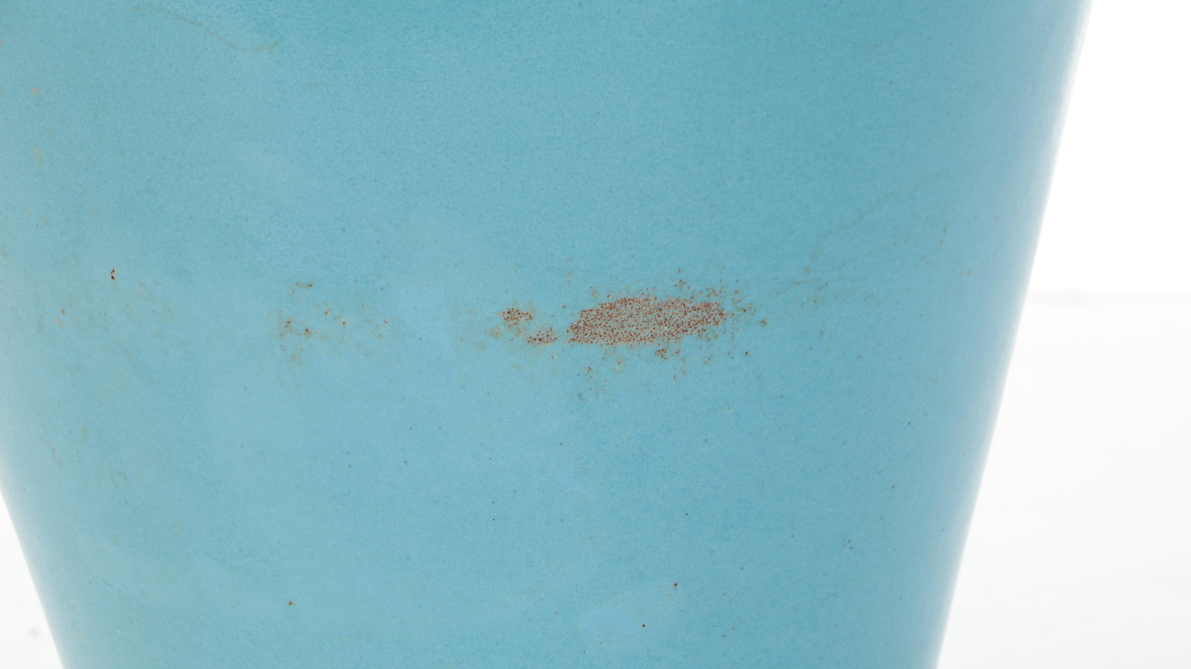 Turquoise Glazed Earthenware Floor Vase