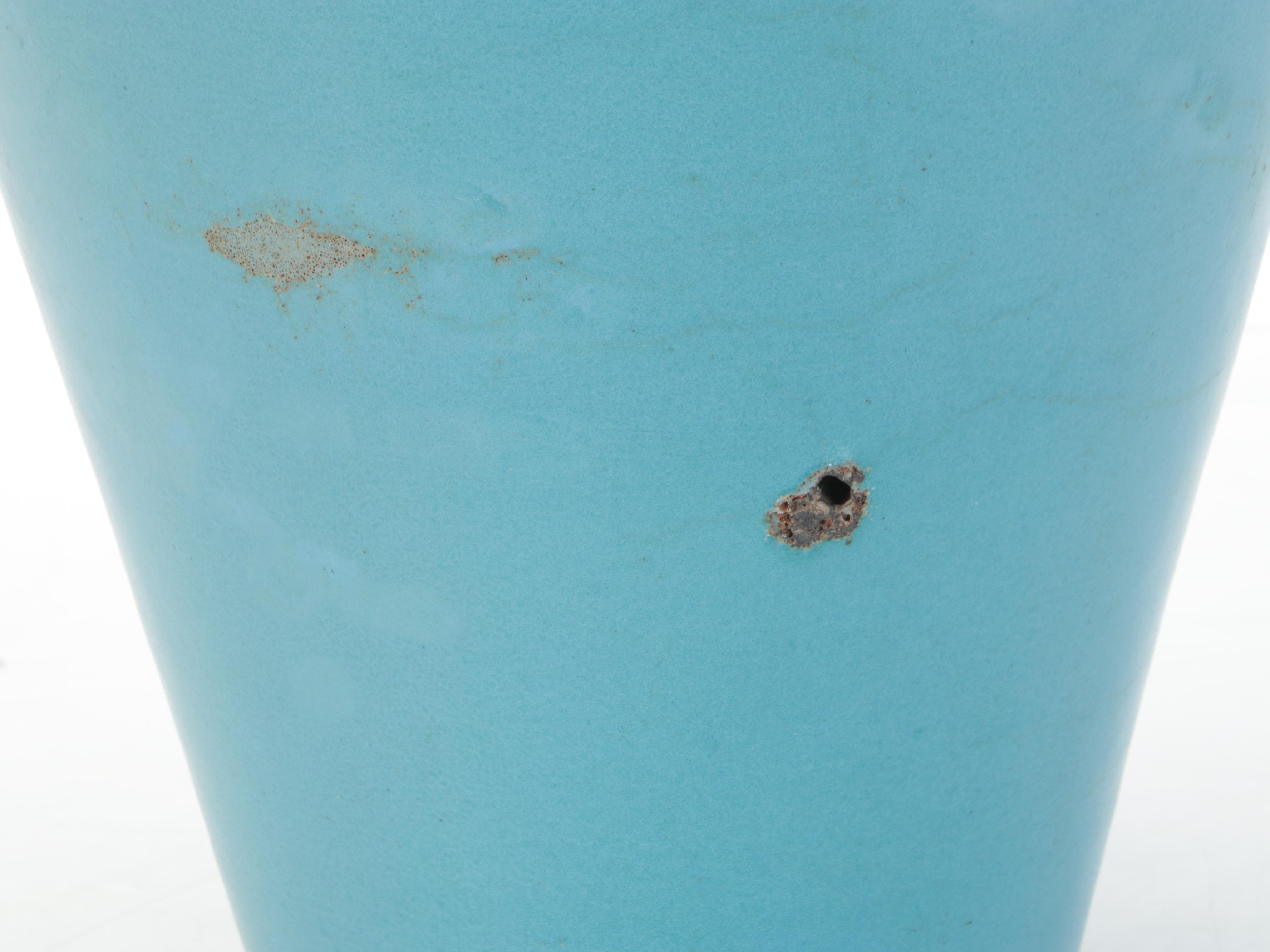 Turquoise Glazed Earthenware Floor Vase