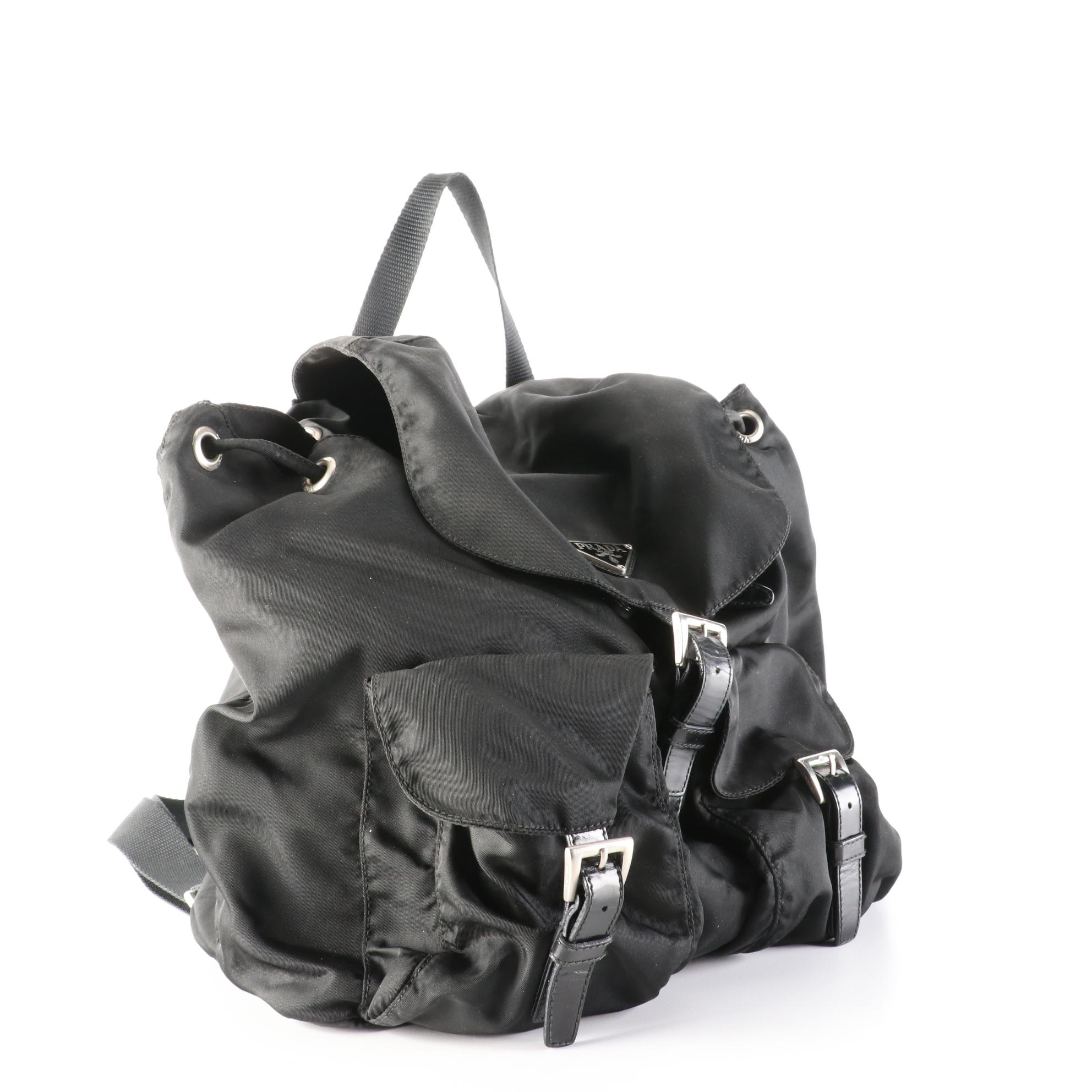 Prada Backpack in Black Nylon and Leather