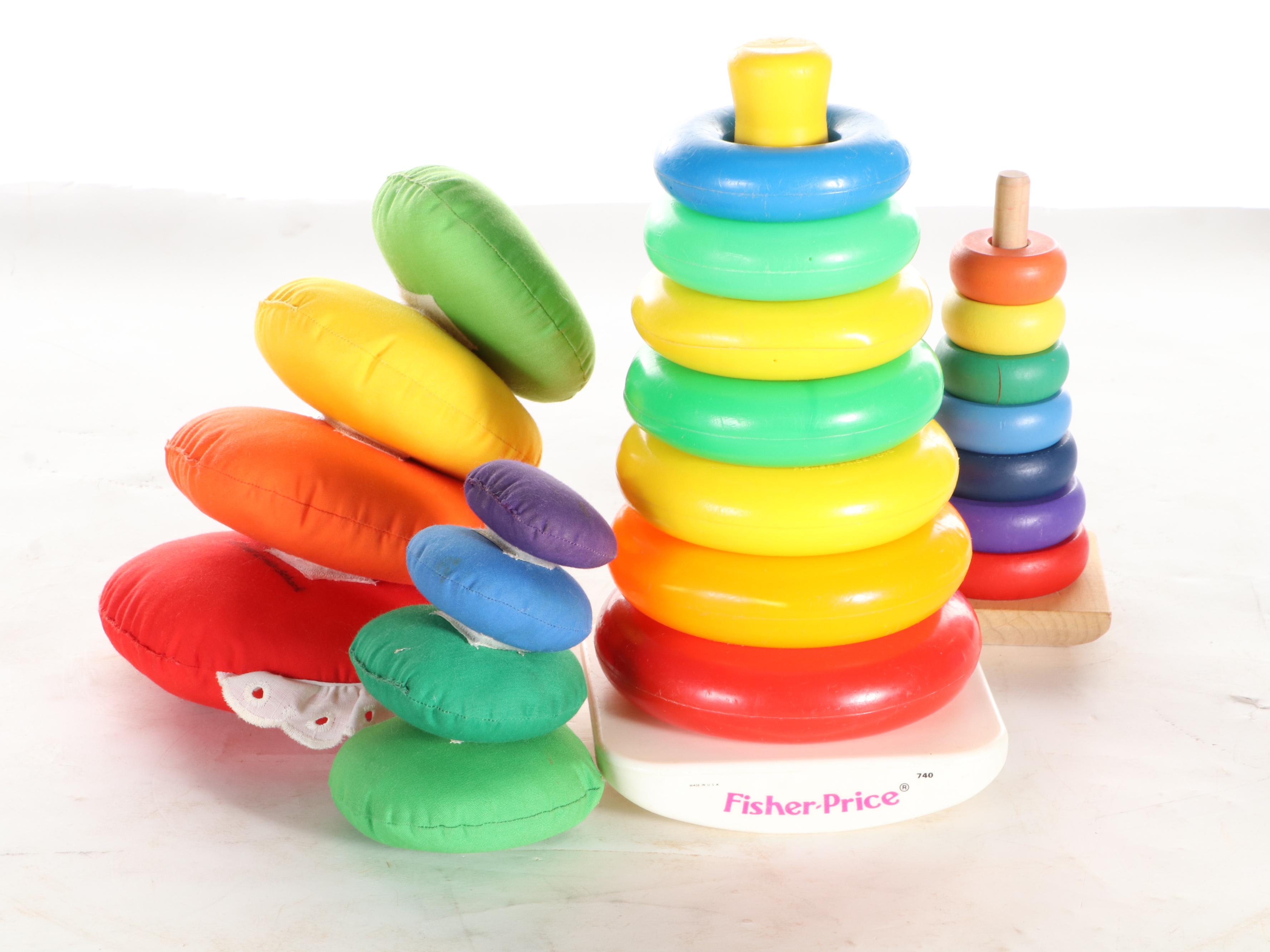 Fisher-Price Stacking Rings and Other Wooden and Plastic Toys