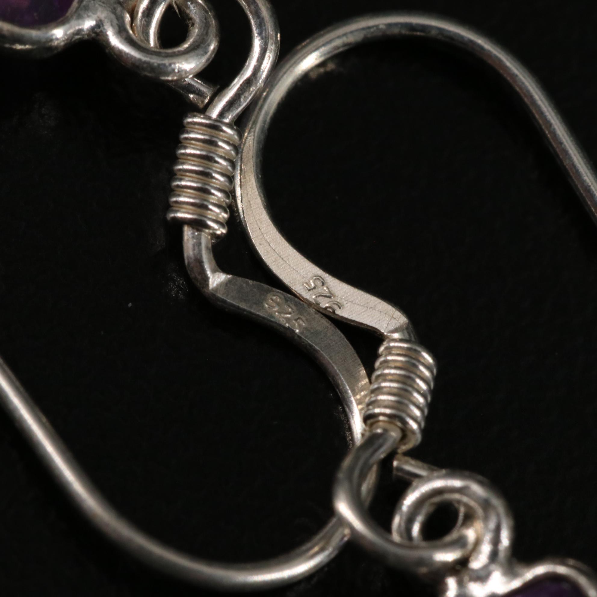 Sterling Amethyst Dangle Earrings