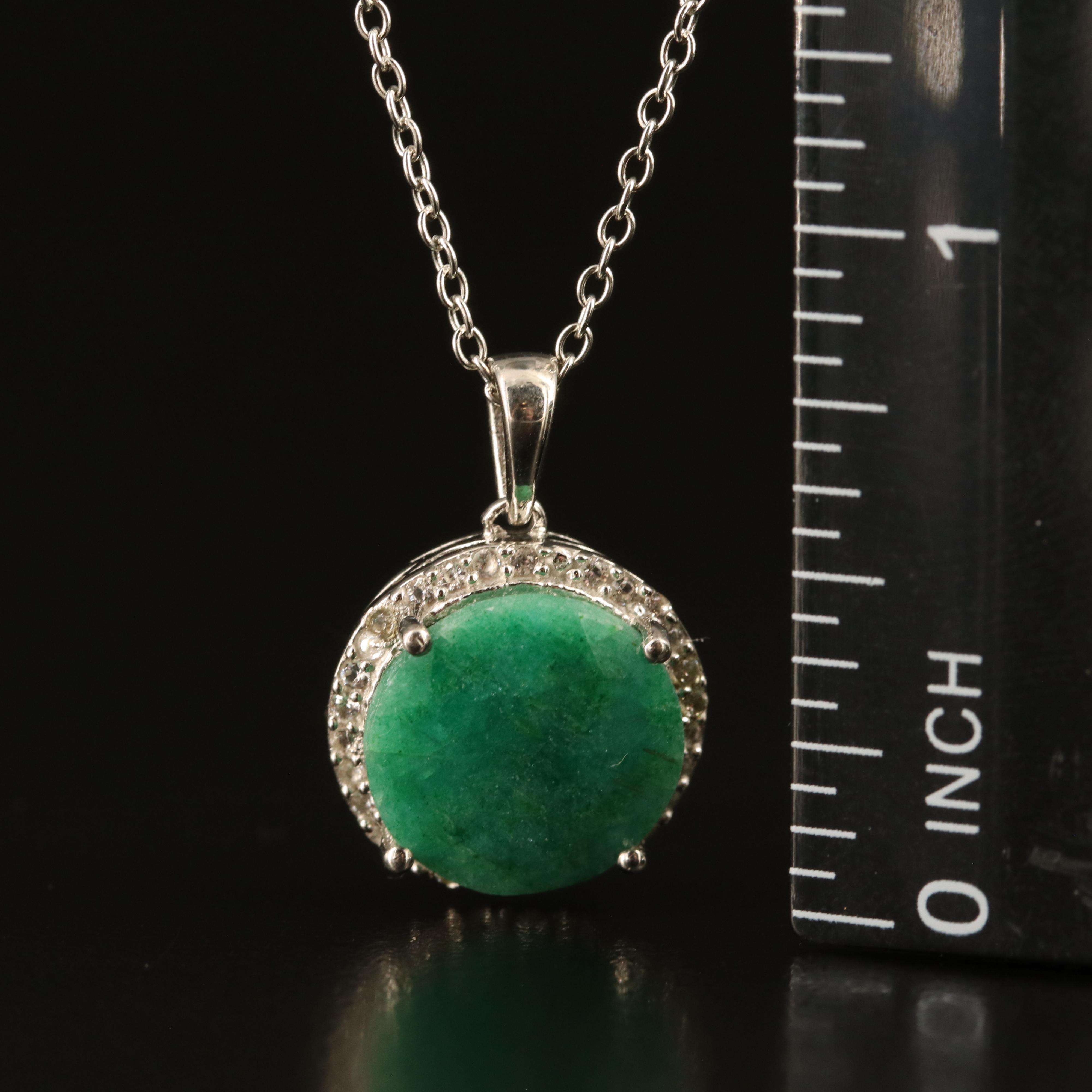 Sterling Beryl and Topaz Pendant Necklace