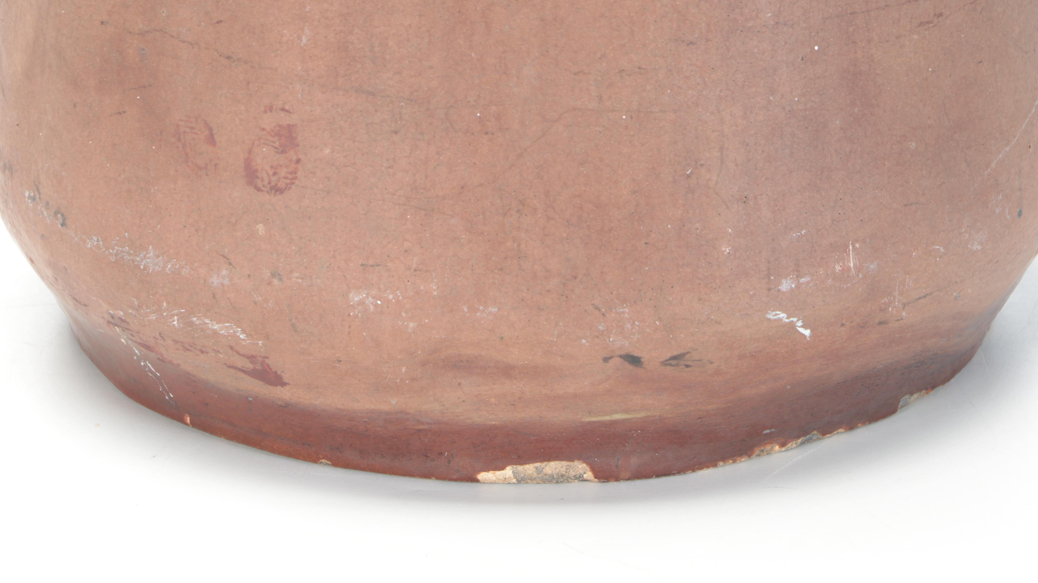 Rookwood Pottery Green and Brown Glazed Ceramic Floor Vase, Early to Mid-20th C.