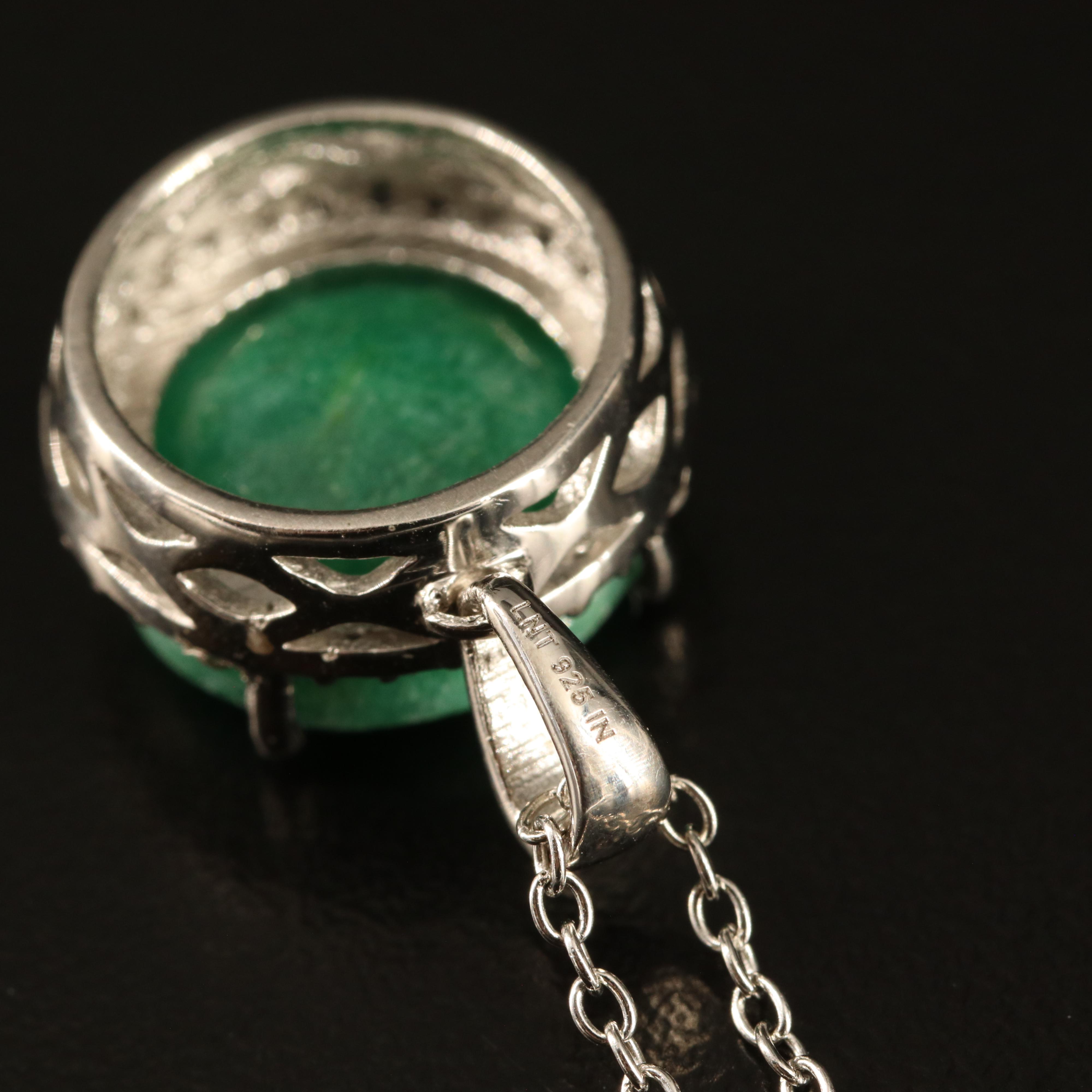 Sterling Beryl and Topaz Pendant Necklace