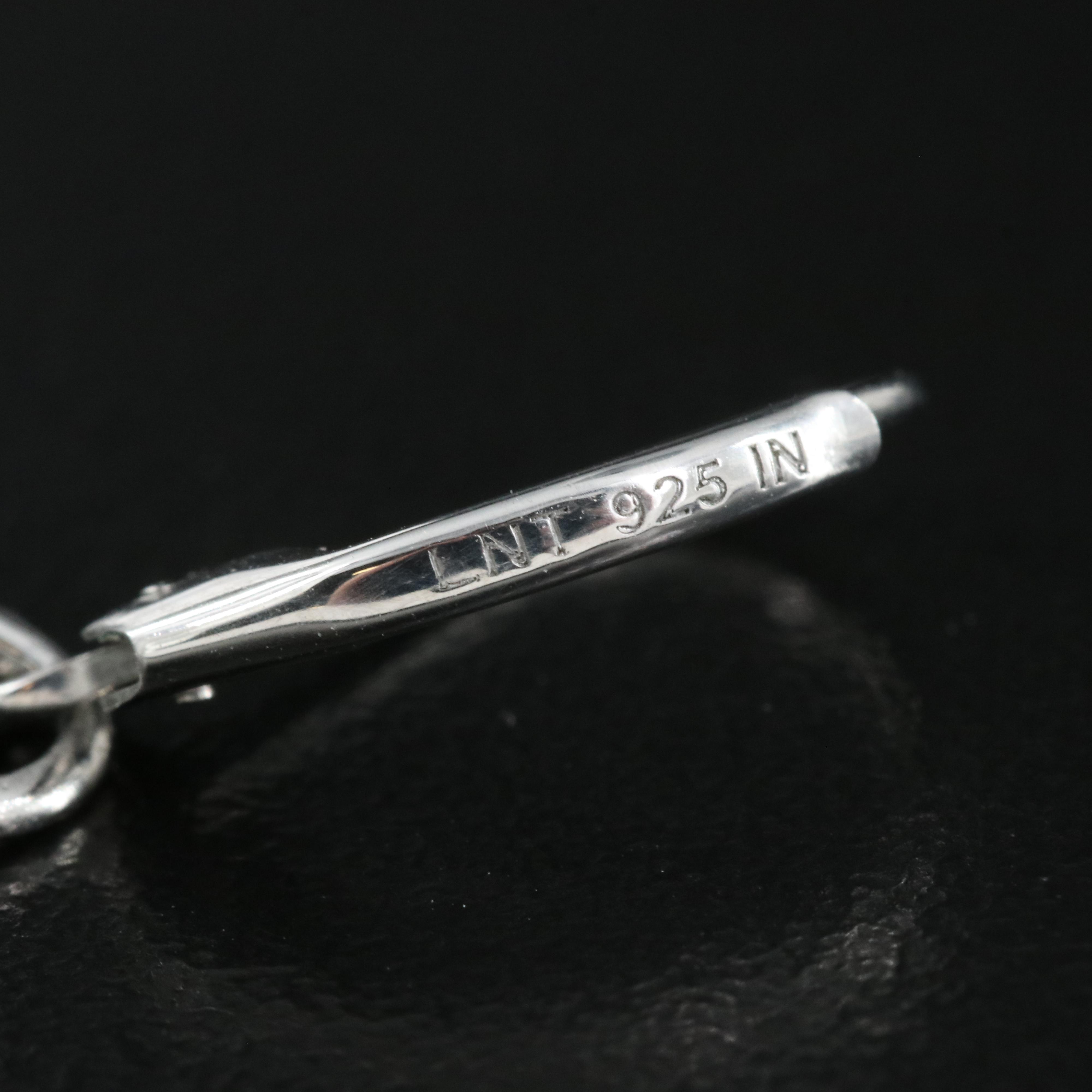 Sterling Glass and Cubic Zirconia Earrings