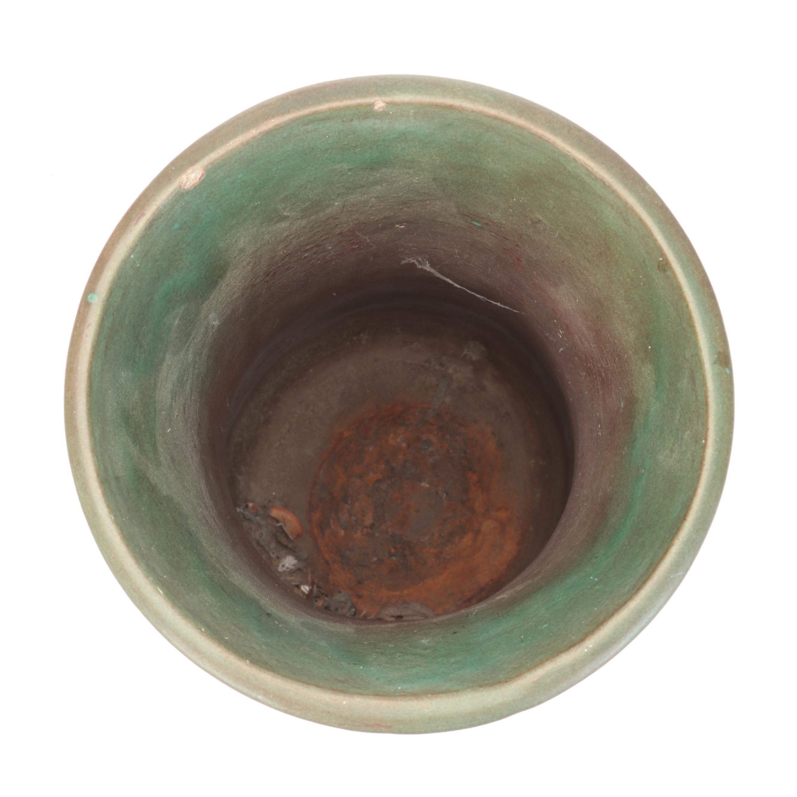 Rookwood Pottery Green and Brown Glazed Ceramic Floor Vase, Early to Mid-20th C.