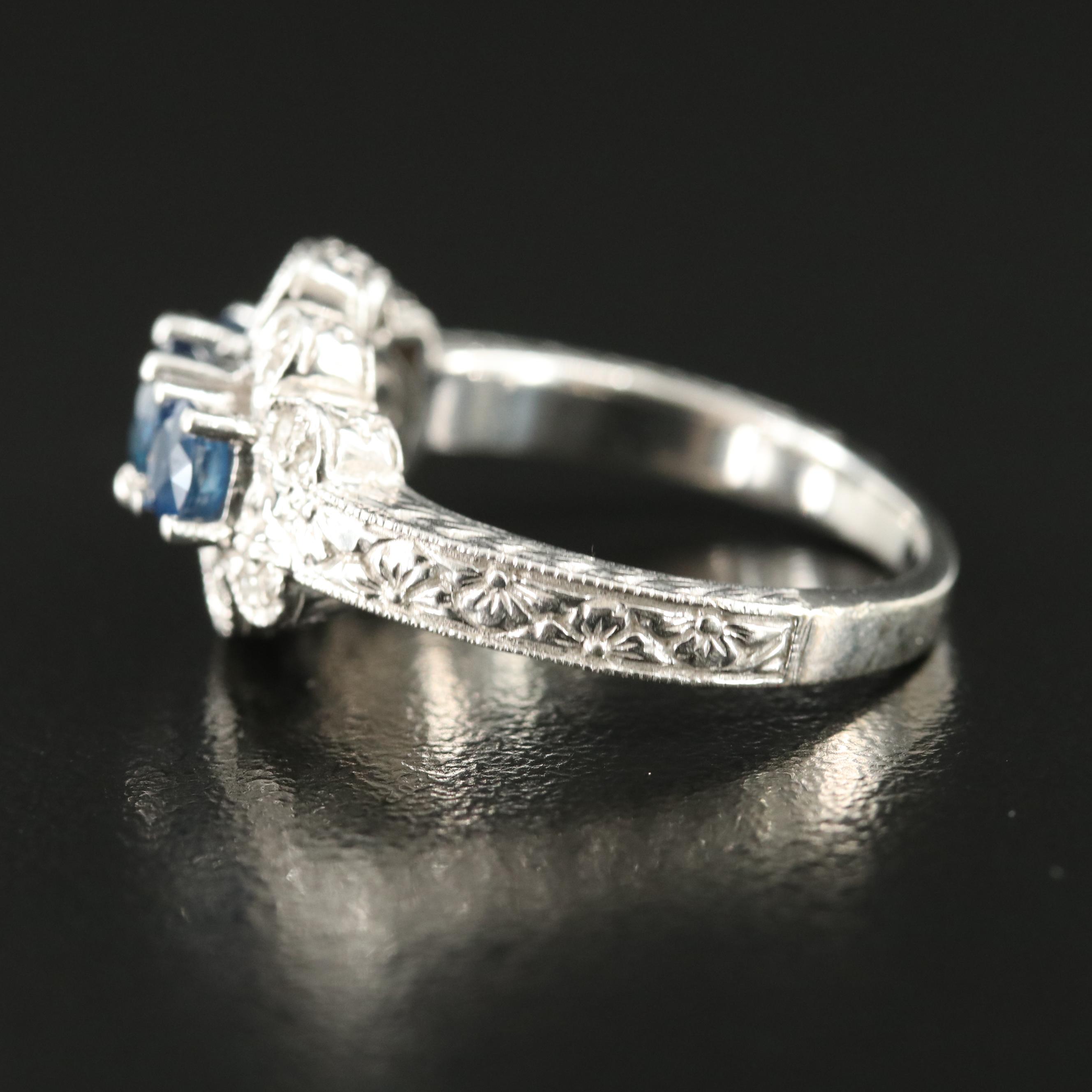 14K Sapphire and Diamond Ring