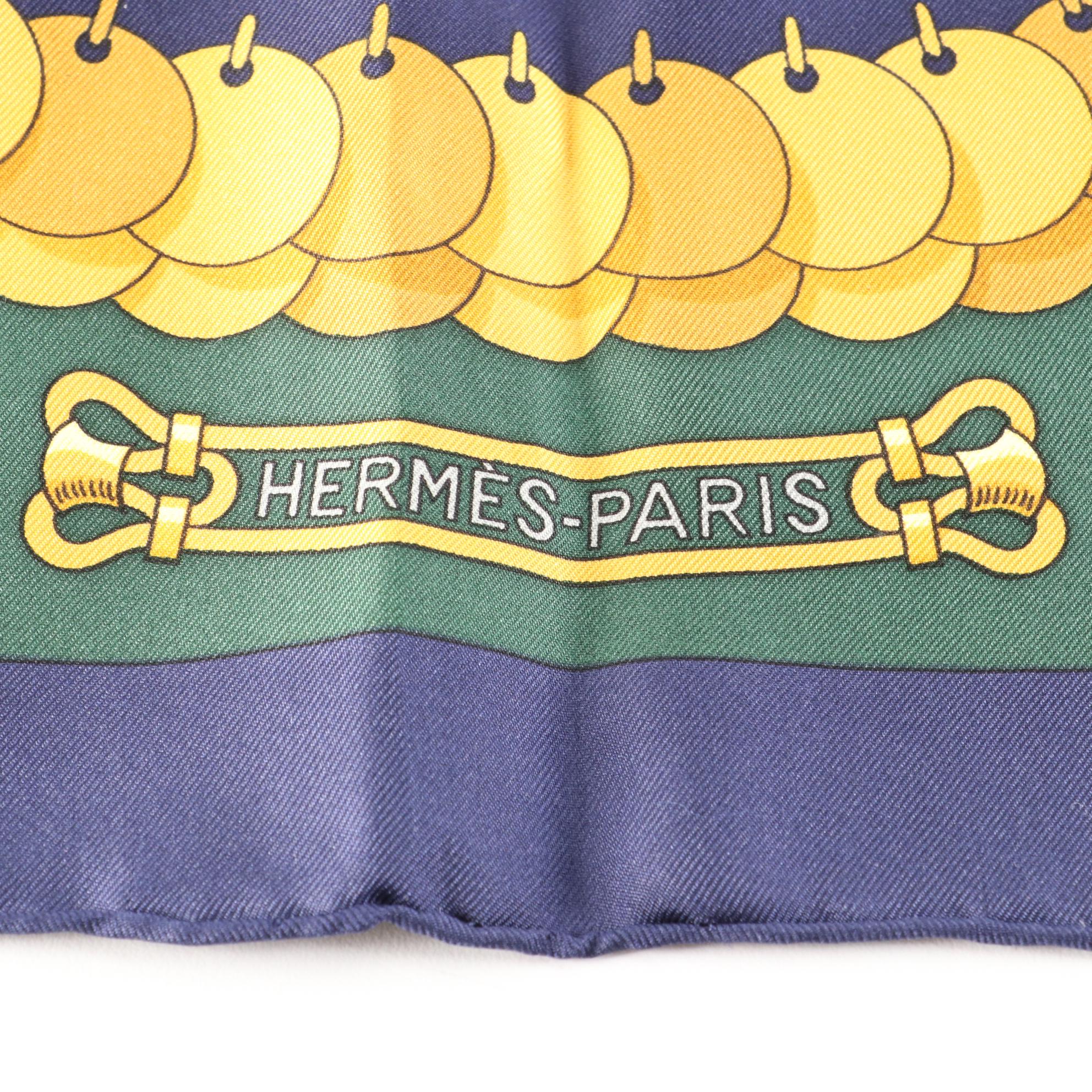Hermès "Kosmima" Scarf 90 in Silk Twill