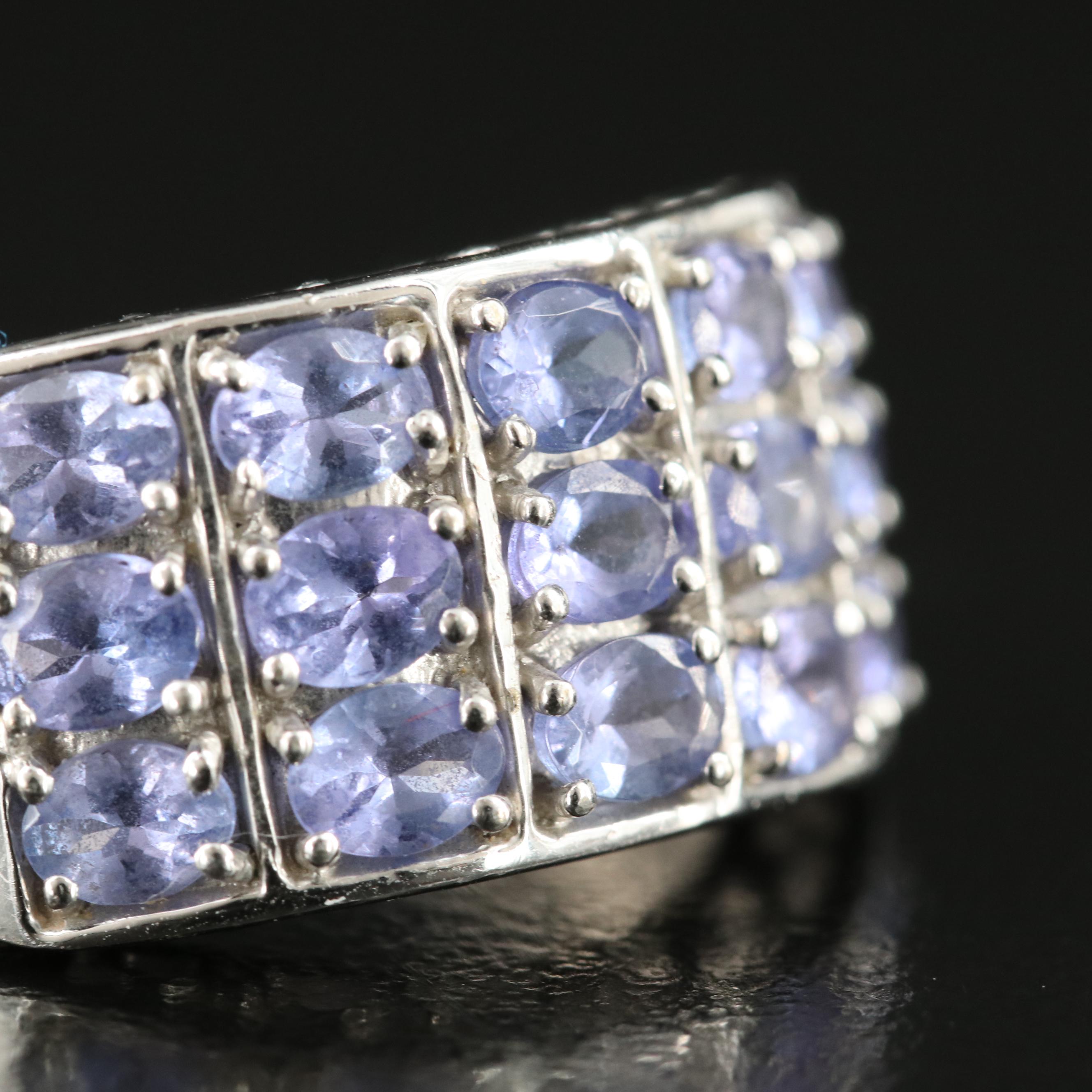 14K Tanzanite Triple-Row Ring