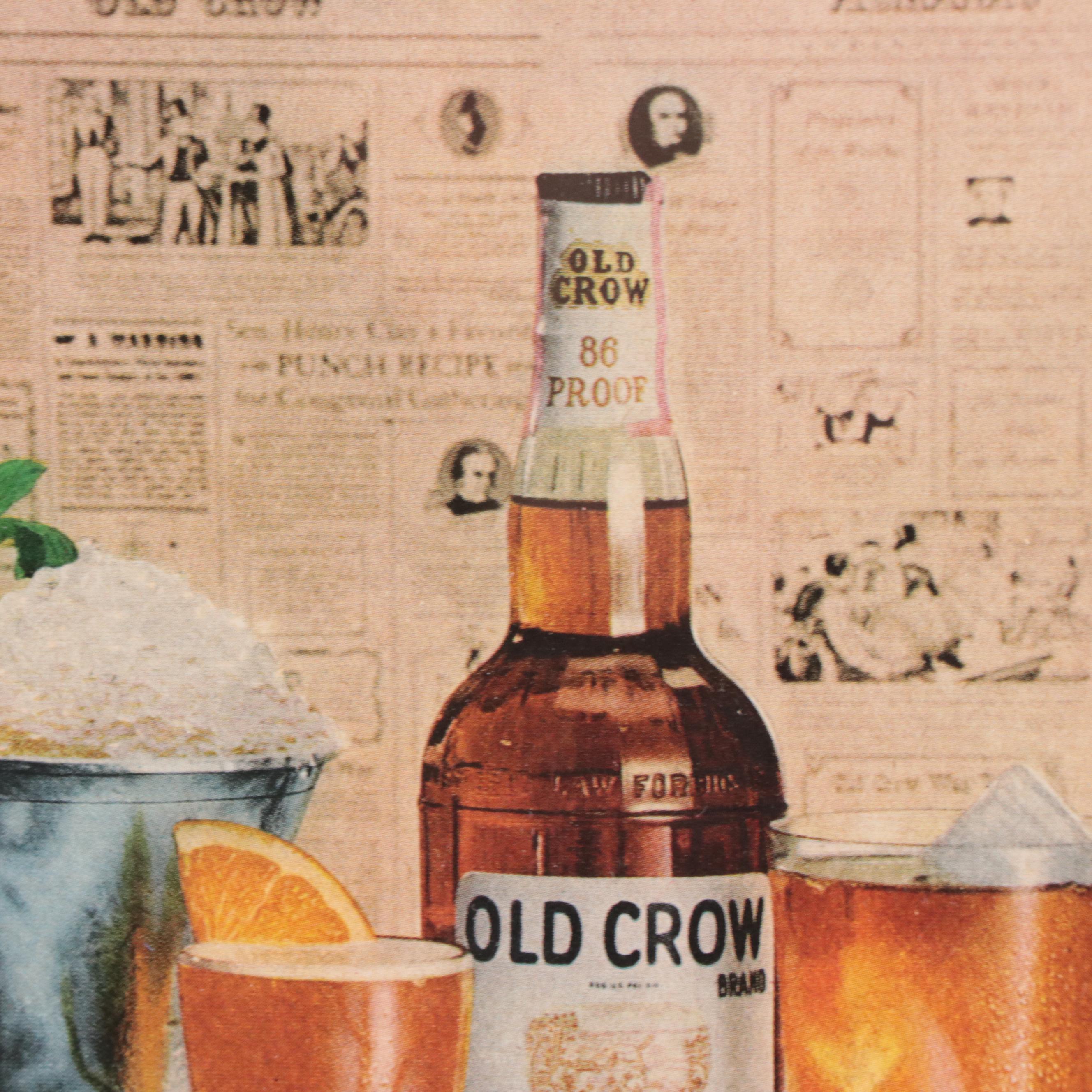 Old Crow Kentucky Whiskey Offset Lithograph Advertisement, Mid-20th Century
