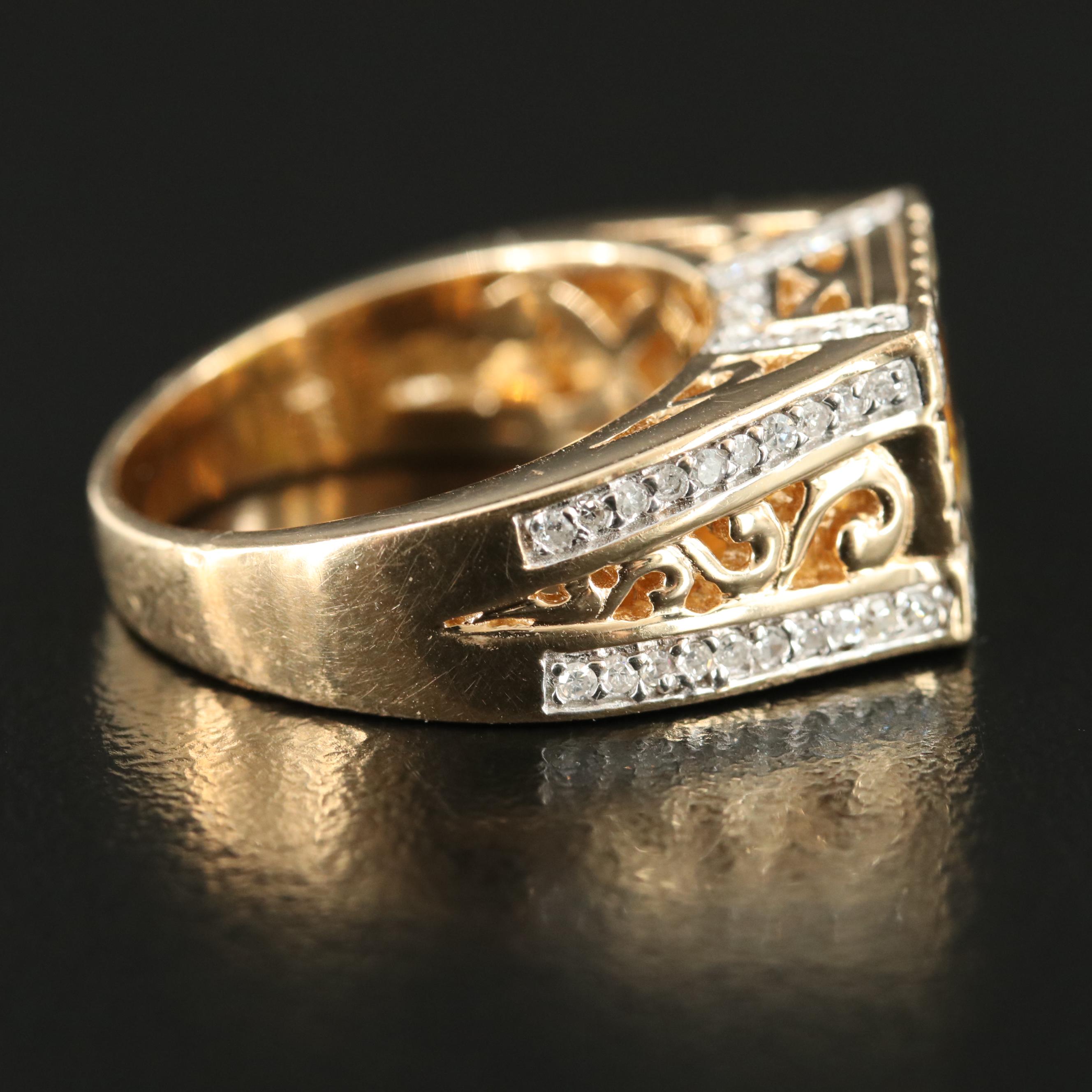 14K 2.20 CT Sapphire and Diamond Ring