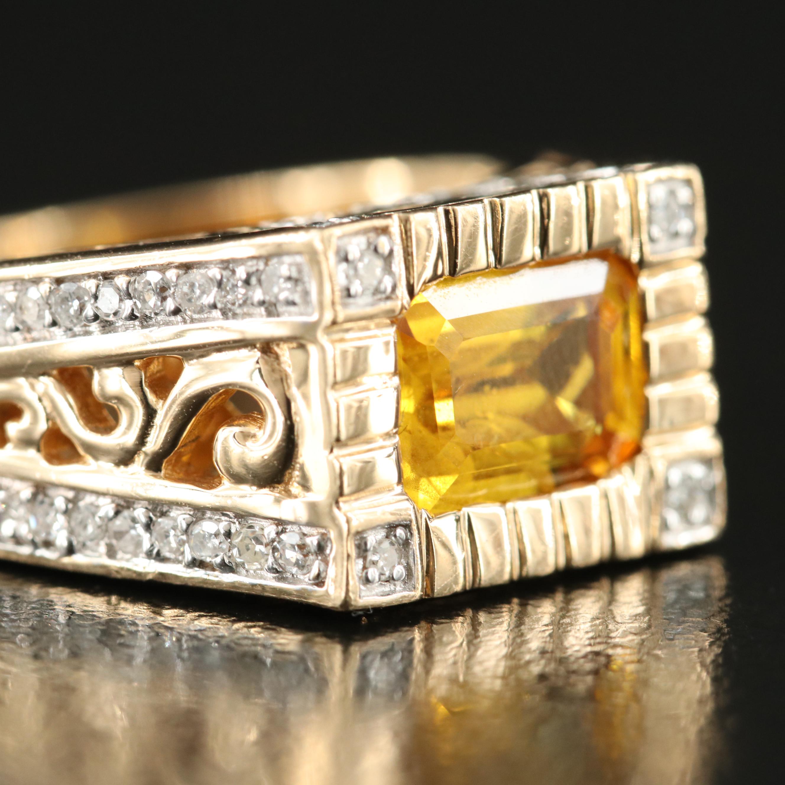 14K 2.20 CT Sapphire and Diamond Ring