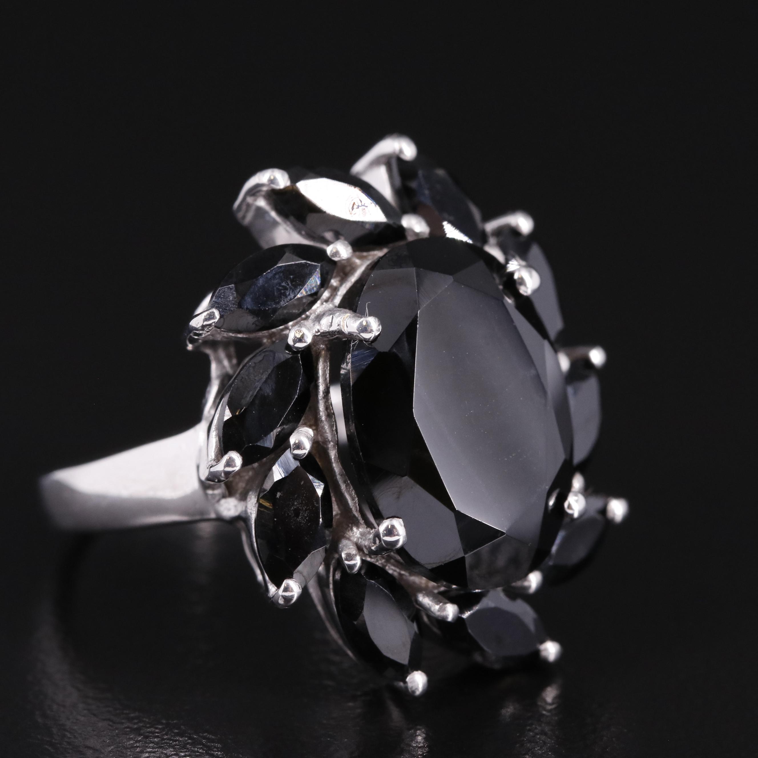 Sterling Cubic Zirconia Pinwheel Halo Ring