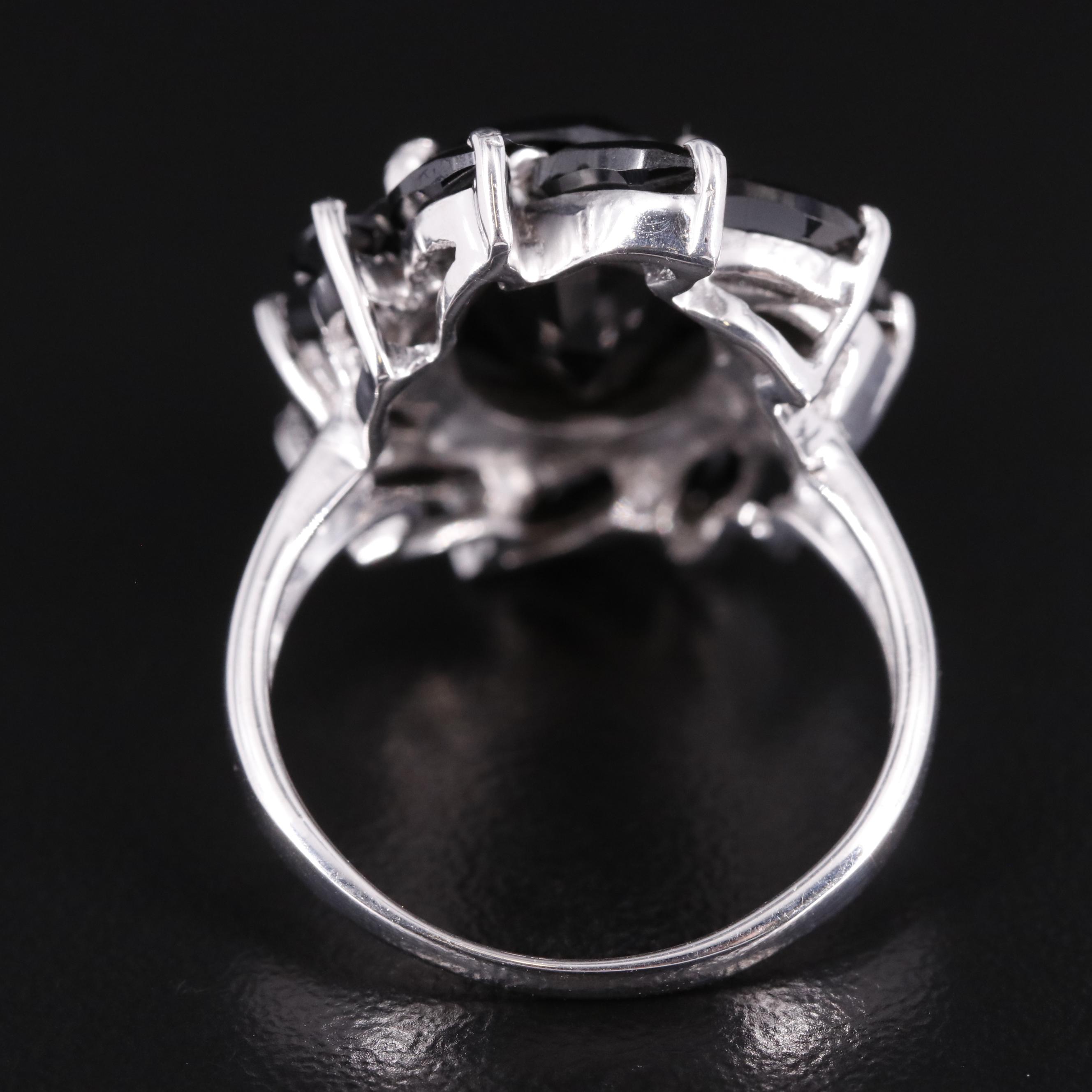 Sterling Cubic Zirconia Pinwheel Halo Ring