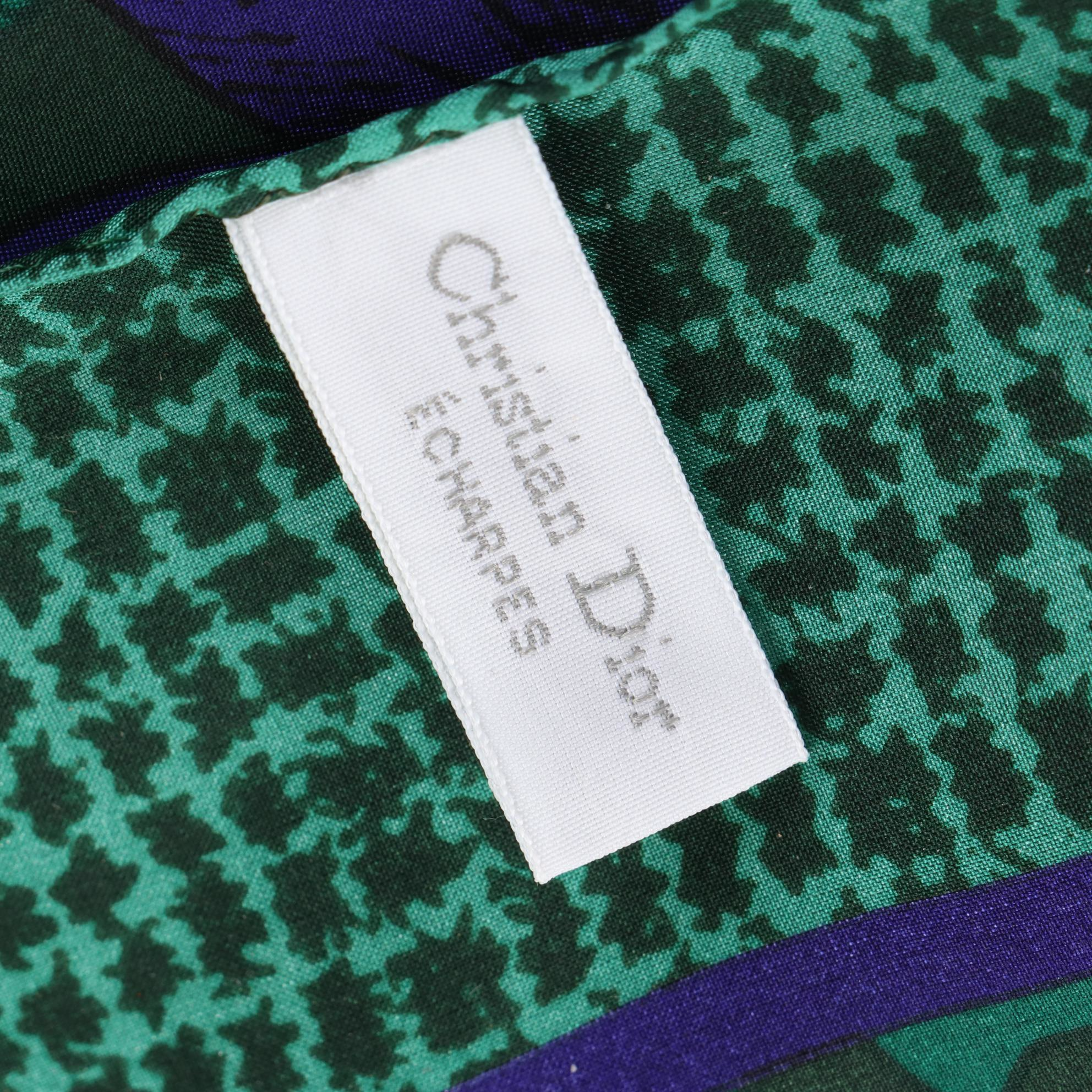 Christian Dior Floral and Paisley Print Silk Scarf