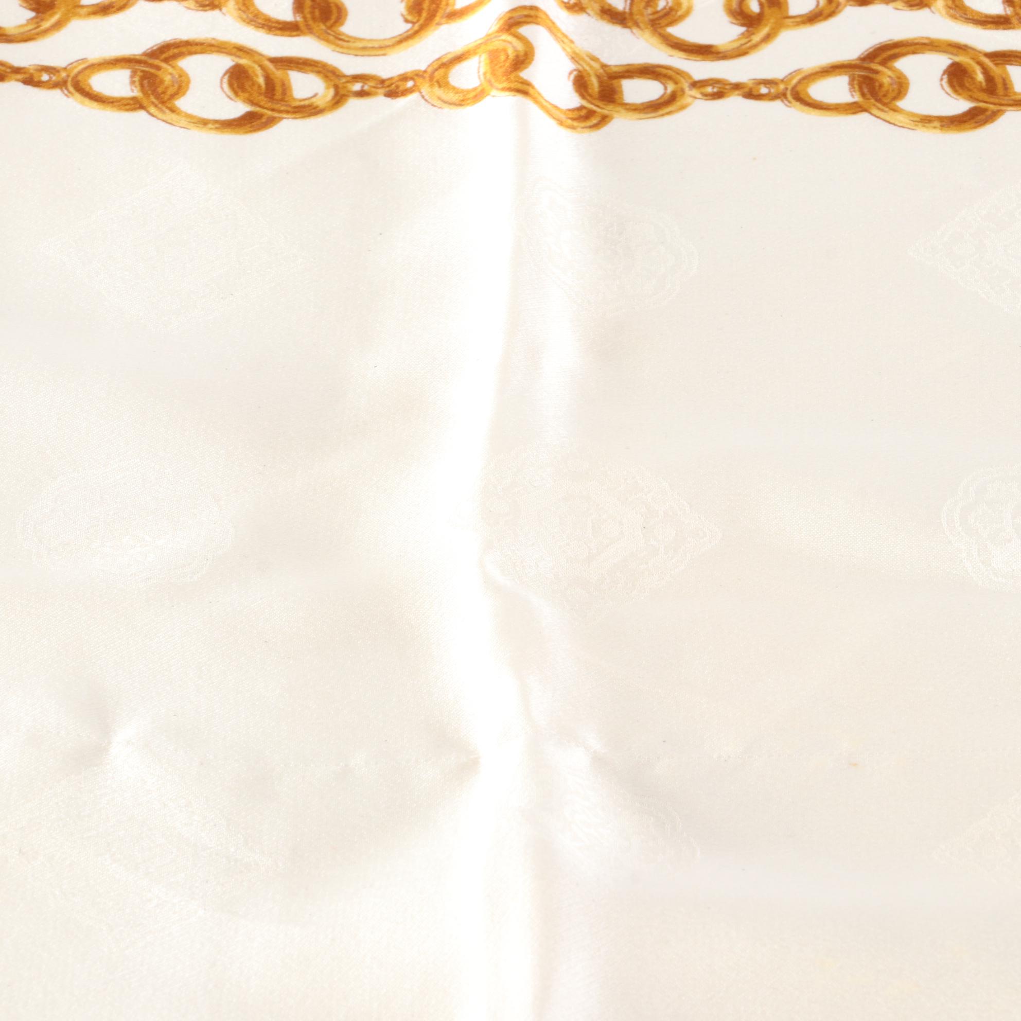 Chanel Medallion Chain Motif Scarf in Silk Jacquard