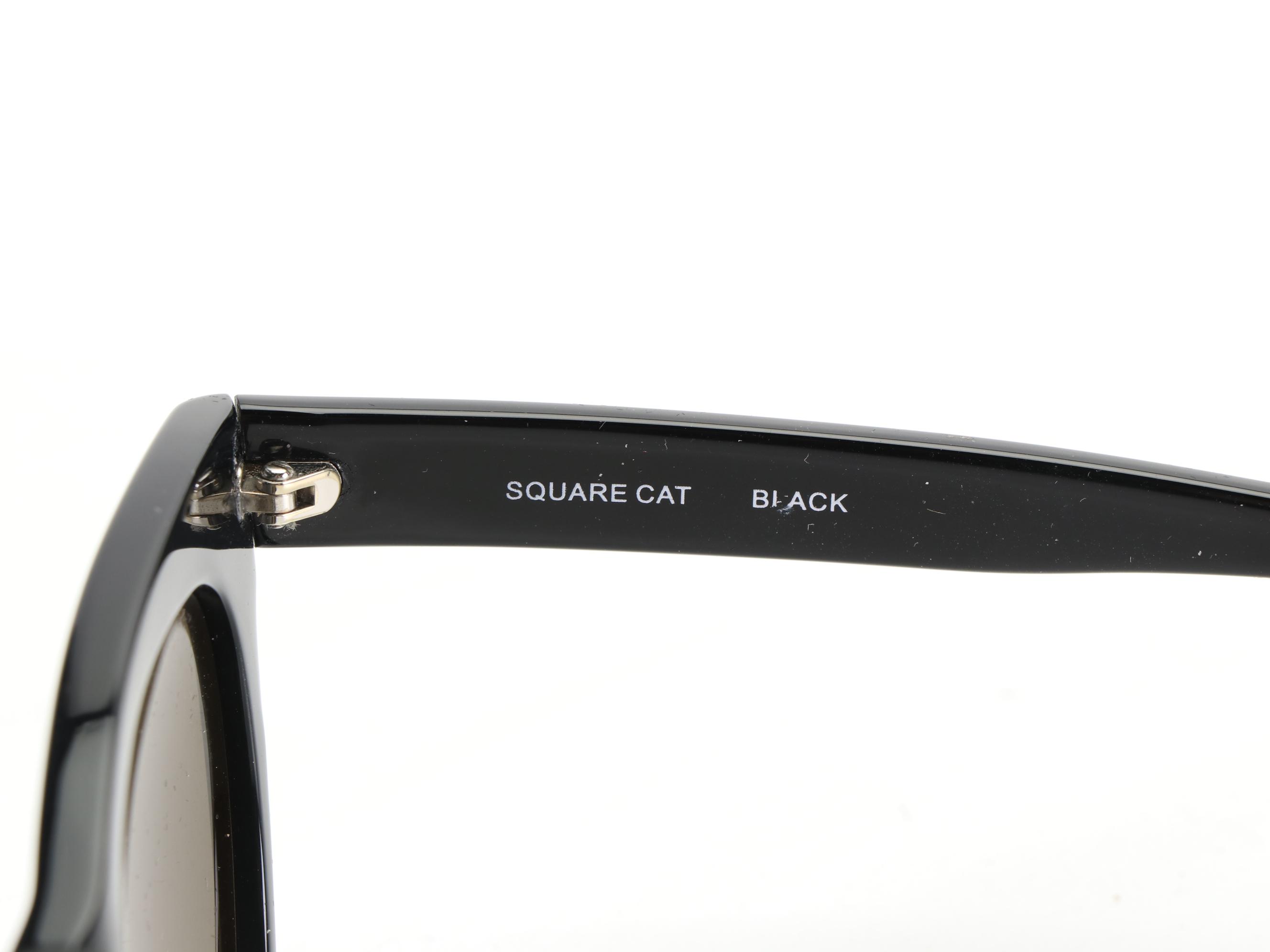 Norma Kamali Kamalikulture Square Cat Sunglasses in Black with Case