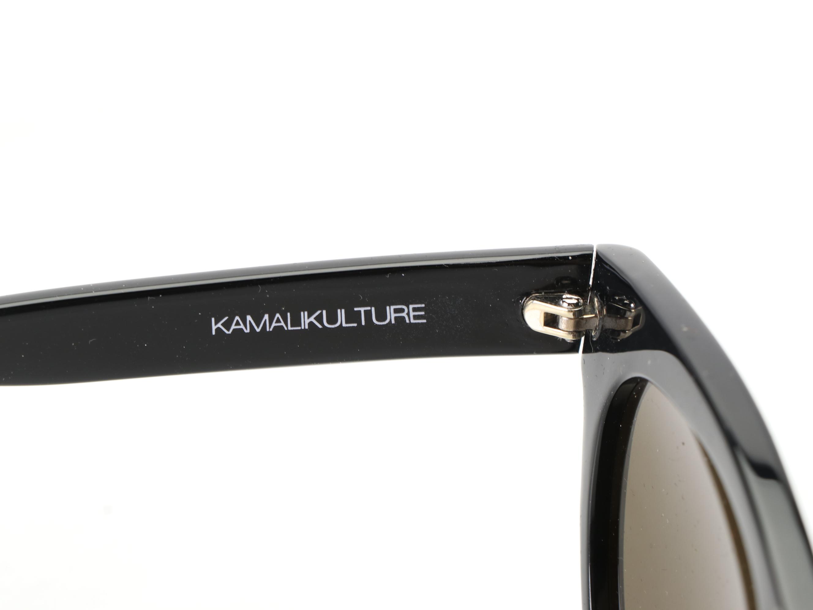 Norma Kamali Kamalikulture Square Cat Sunglasses in Black with Case