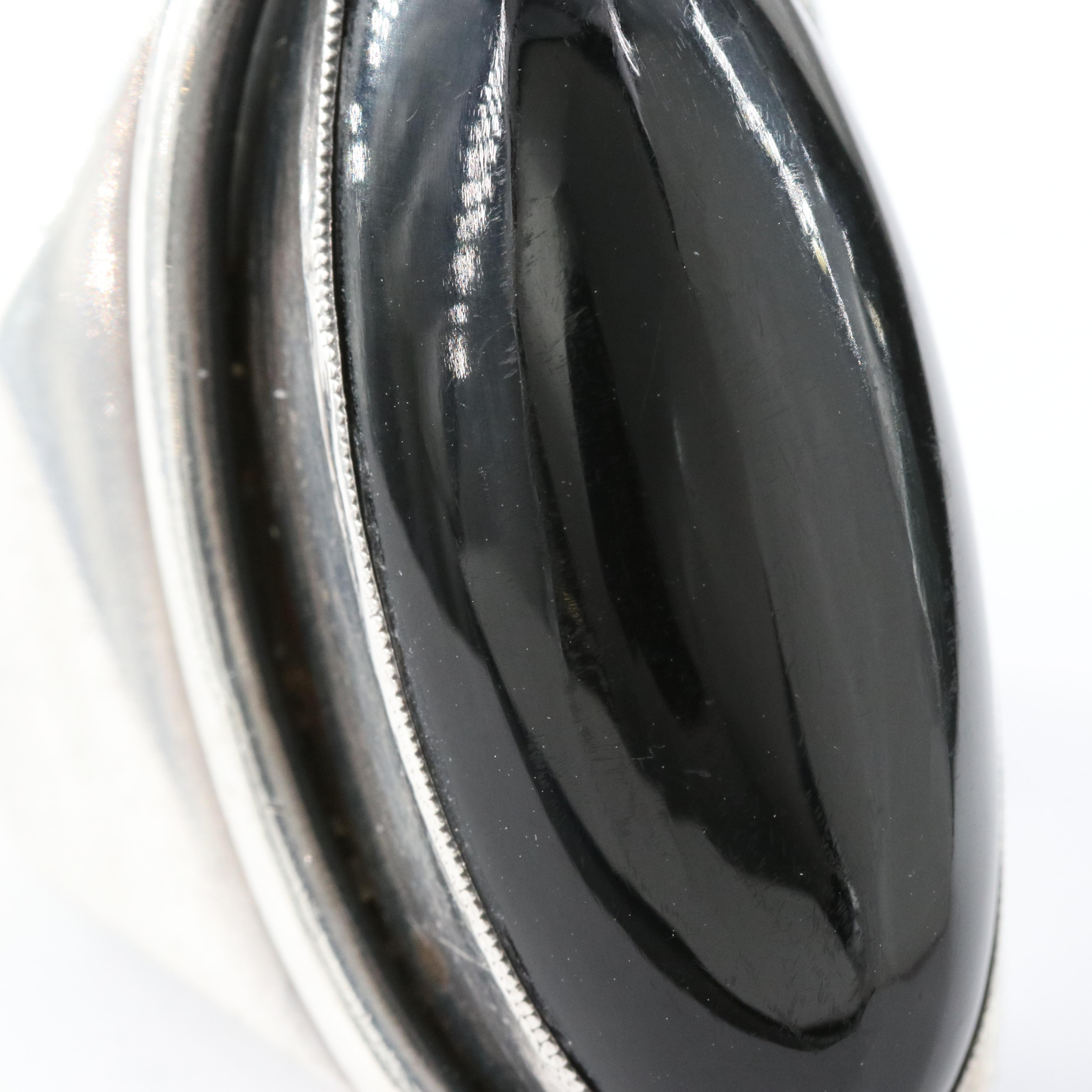 Danish Modernist Carl Ove Frydensberg Sterling Blacks Onyx Ring