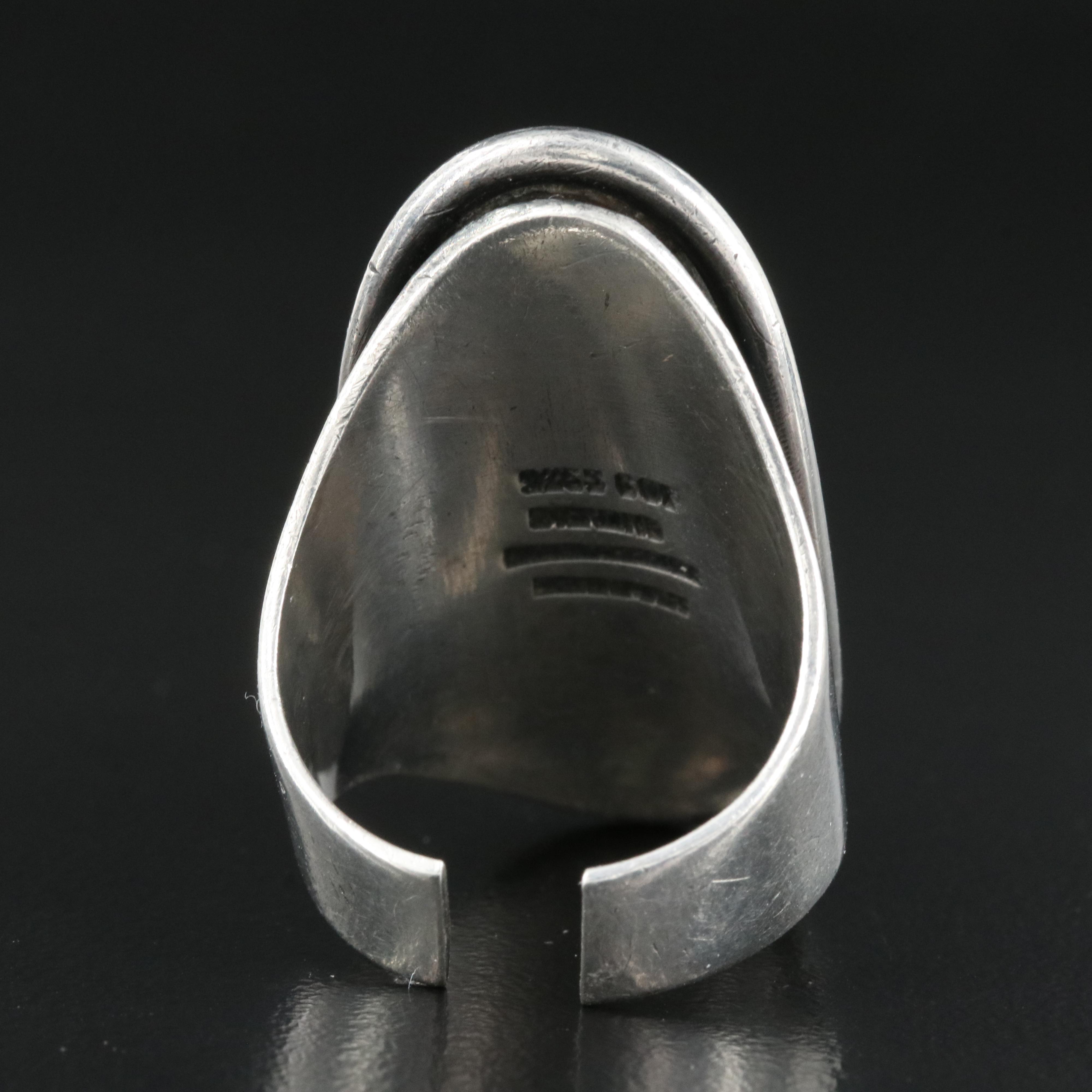 Danish Modernist Carl Ove Frydensberg Sterling Blacks Onyx Ring