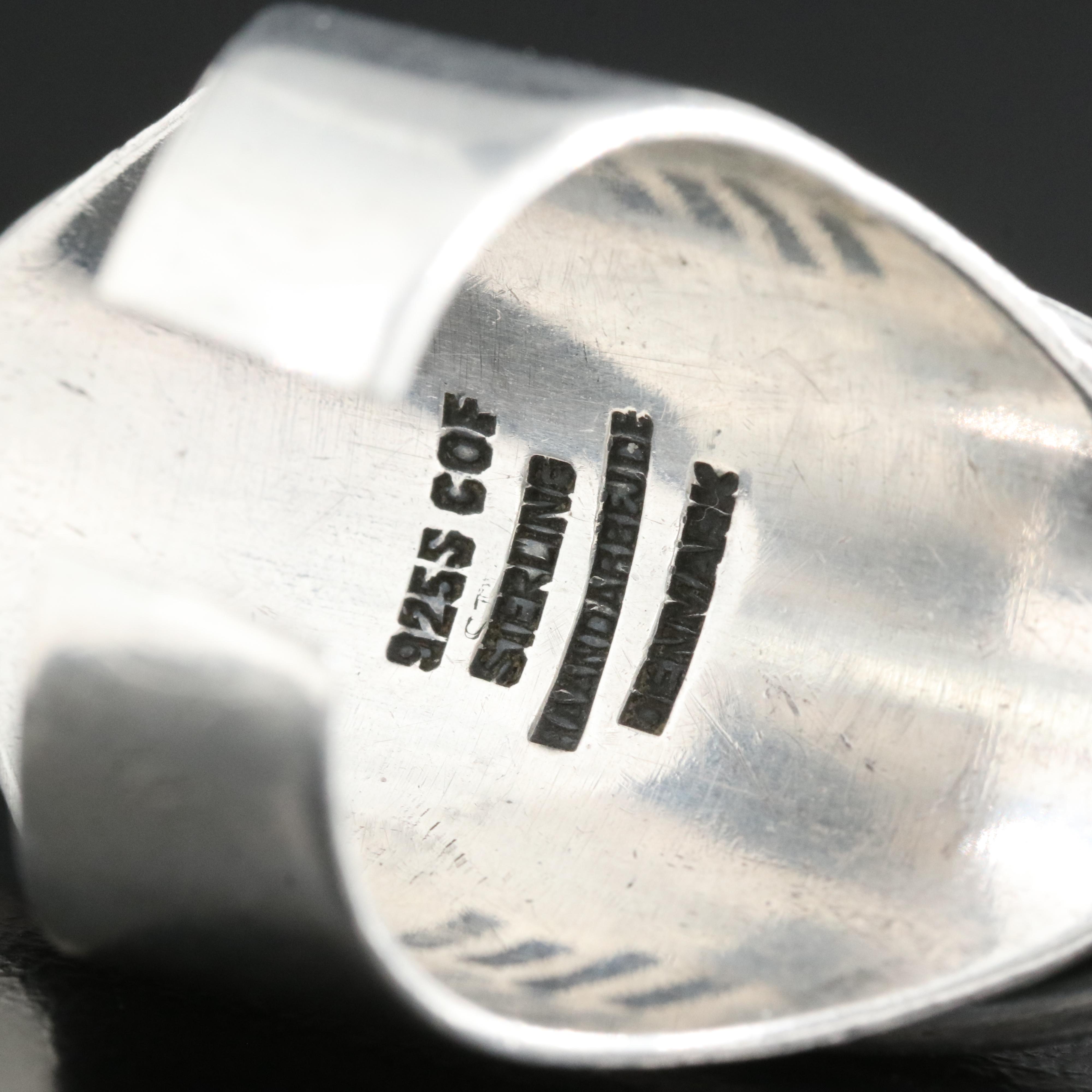 Danish Modernist Carl Ove Frydensberg Sterling Blacks Onyx Ring