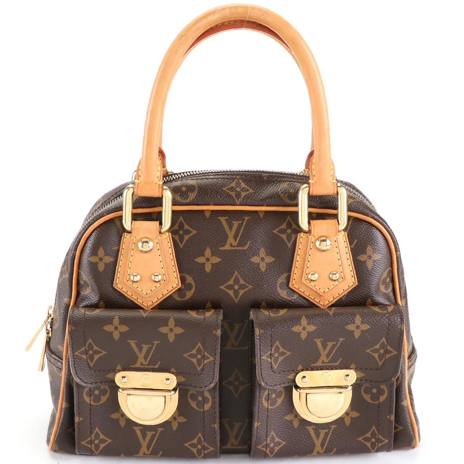 Louis Vuitton Manhattan Handbag PM  in Monogram Canvas and Vachetta Leather