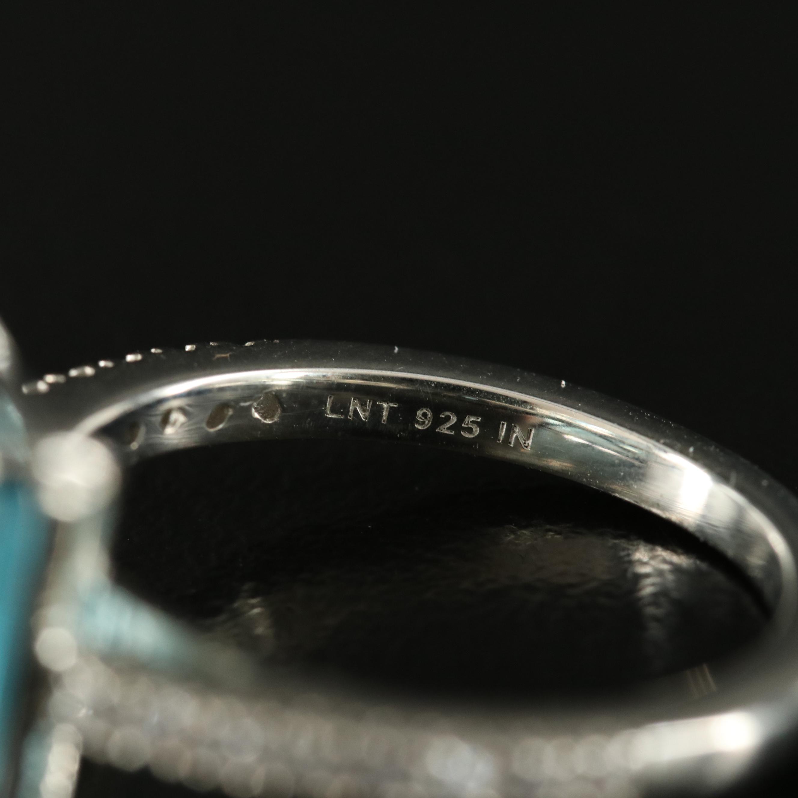 Sterling Cubic Zirconia and Glass Ring