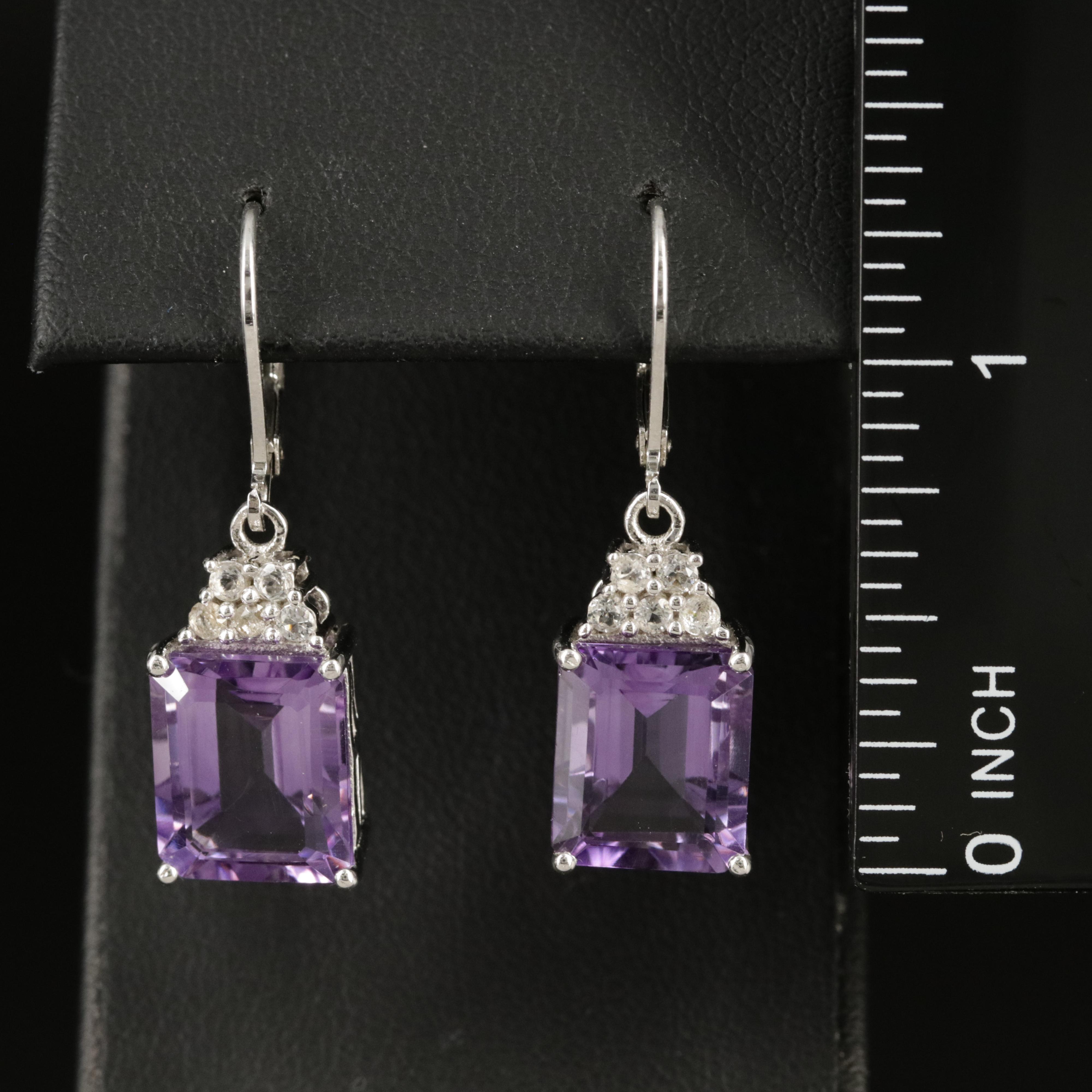 Sterling Amethyst and Topaz Earrings