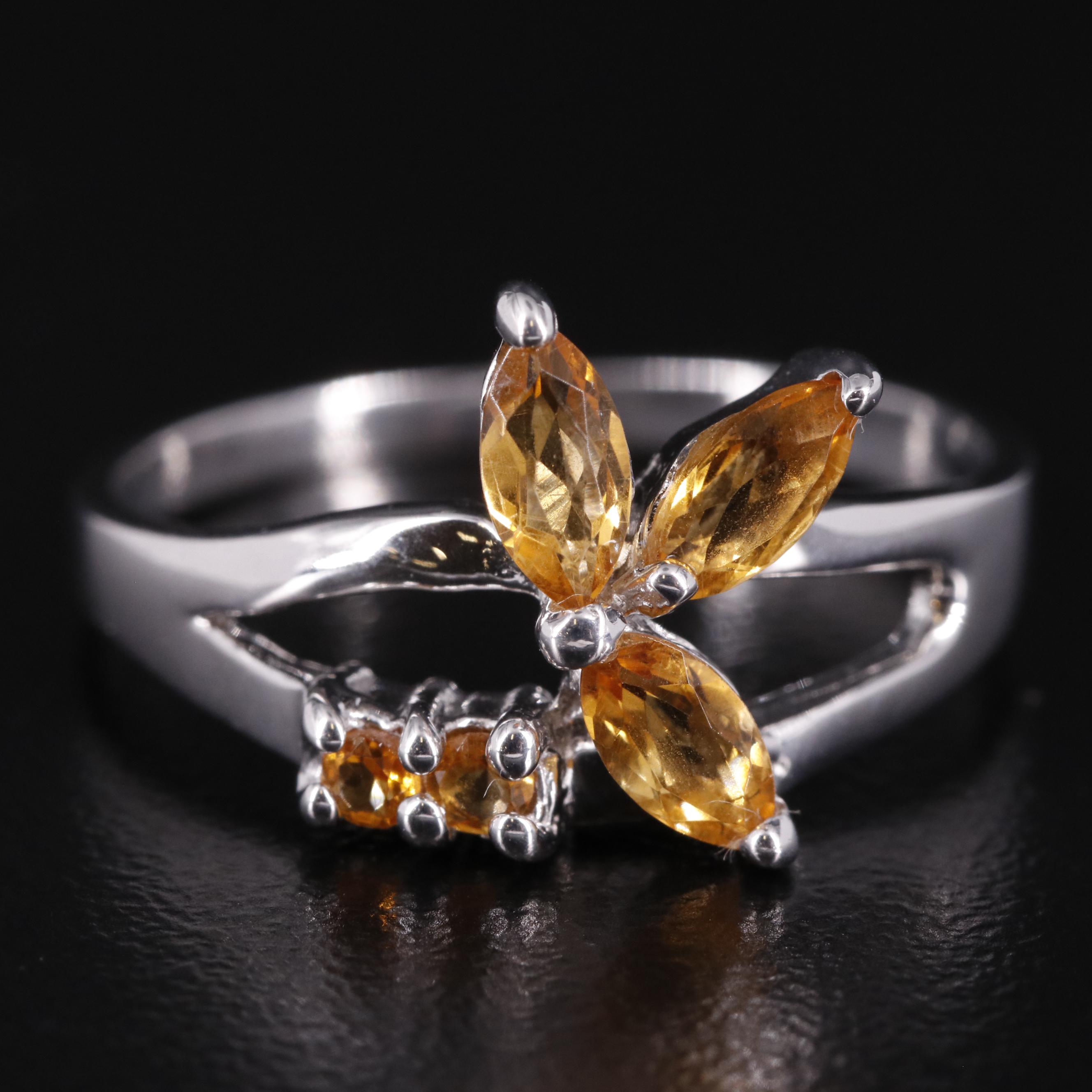 Sterling Citrine Ring