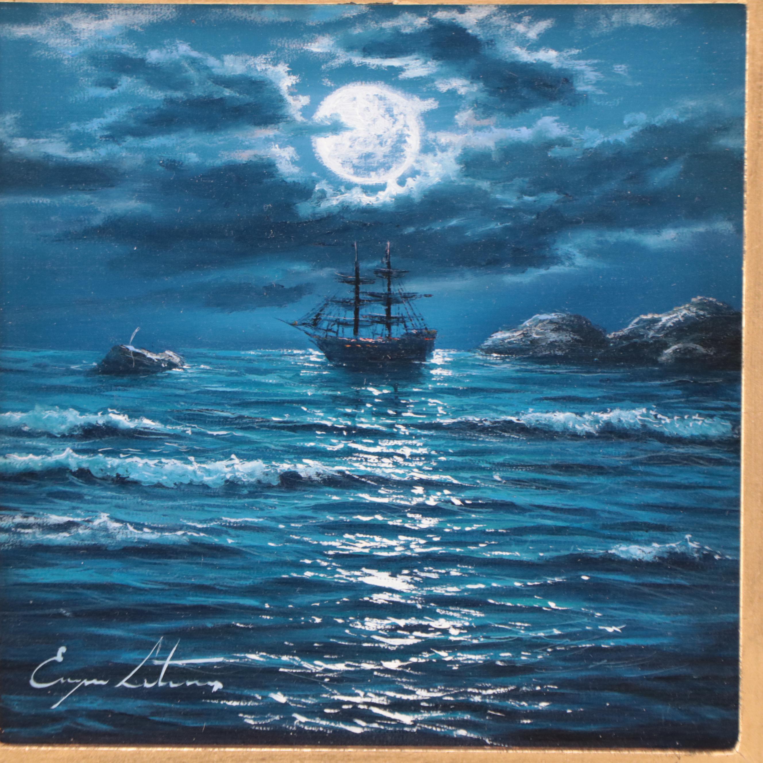 Jevgenijus Litvinas Oil Painting "Moonlight," 2023