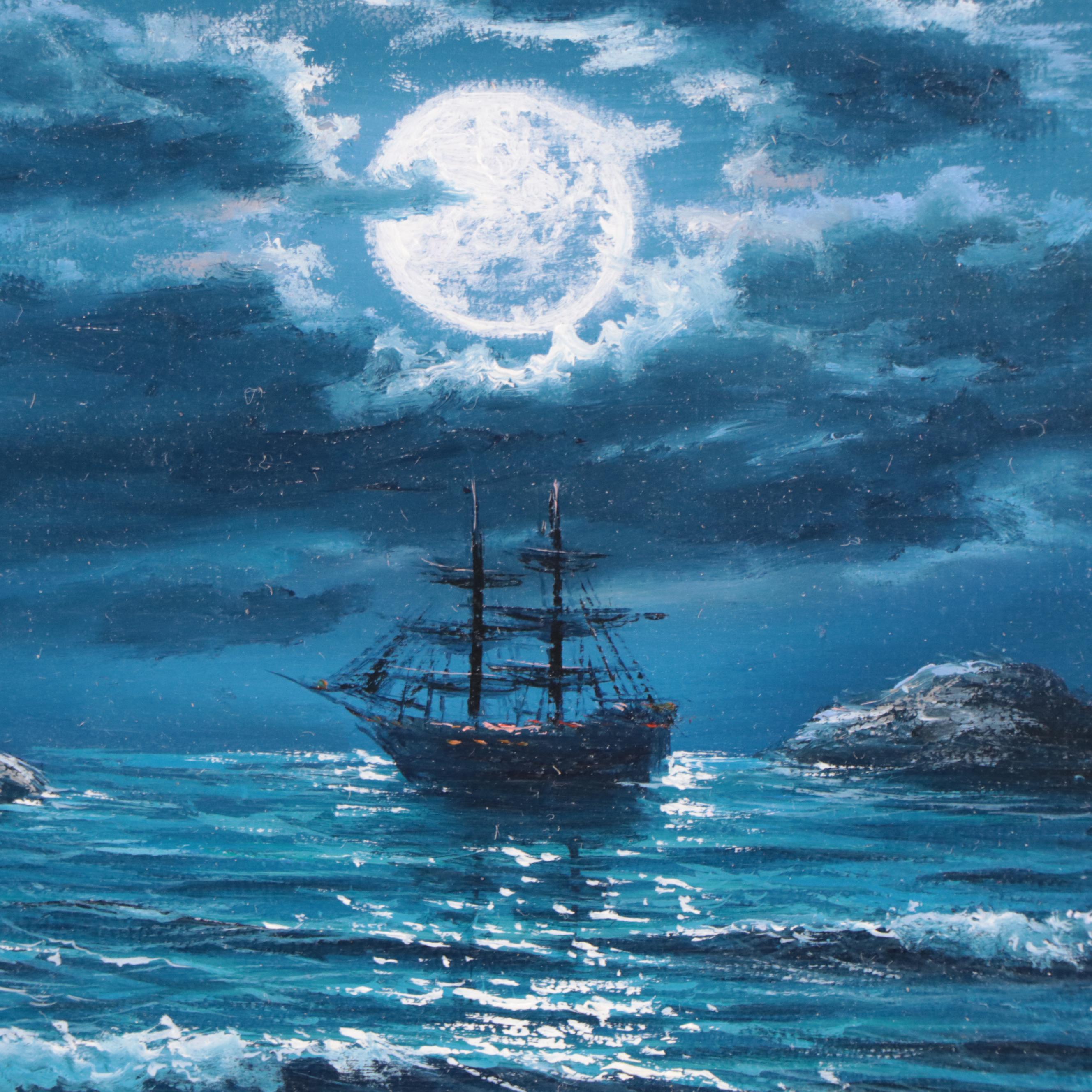 Jevgenijus Litvinas Oil Painting "Moonlight," 2023
