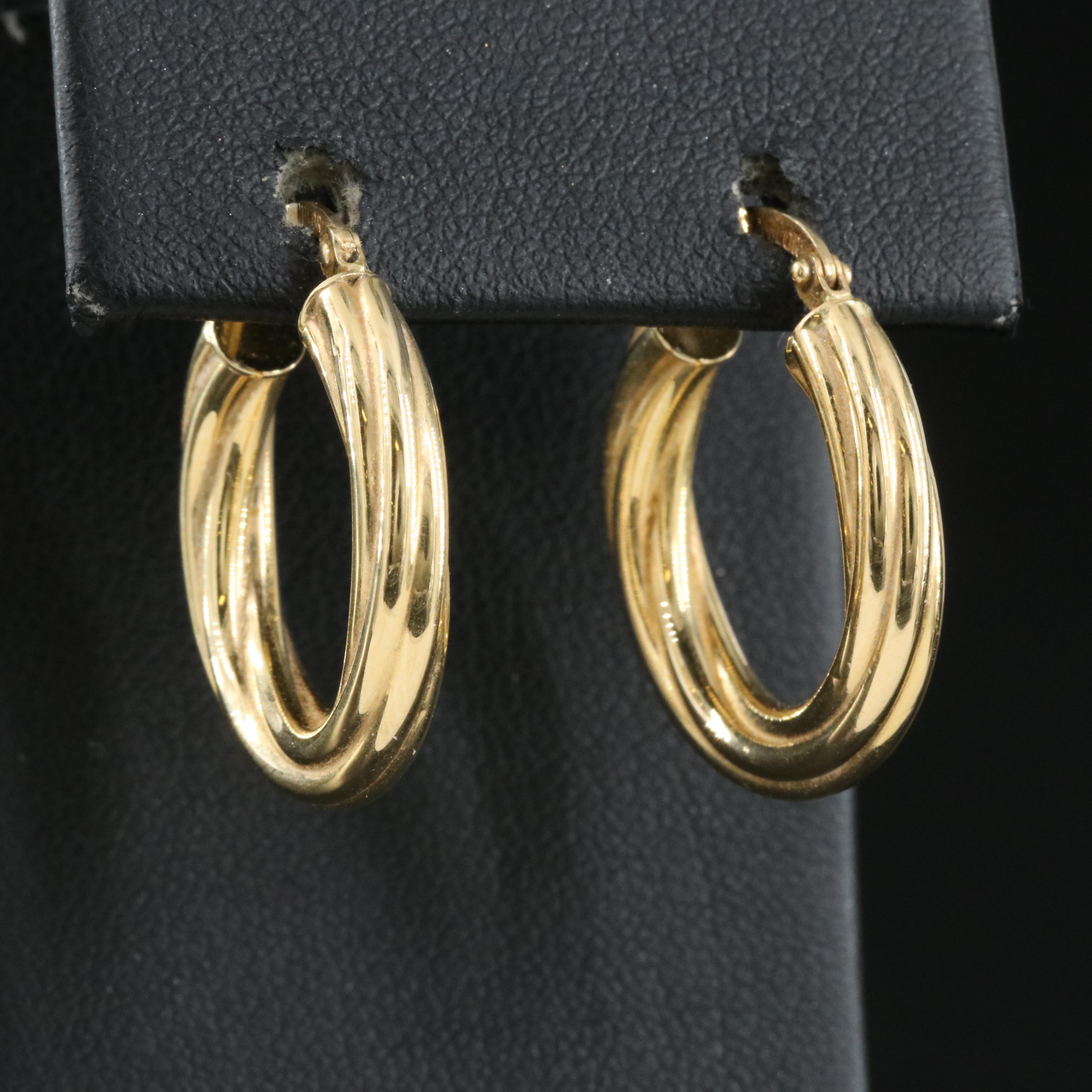 Italian Milor 18K Braided Hoop Earrings