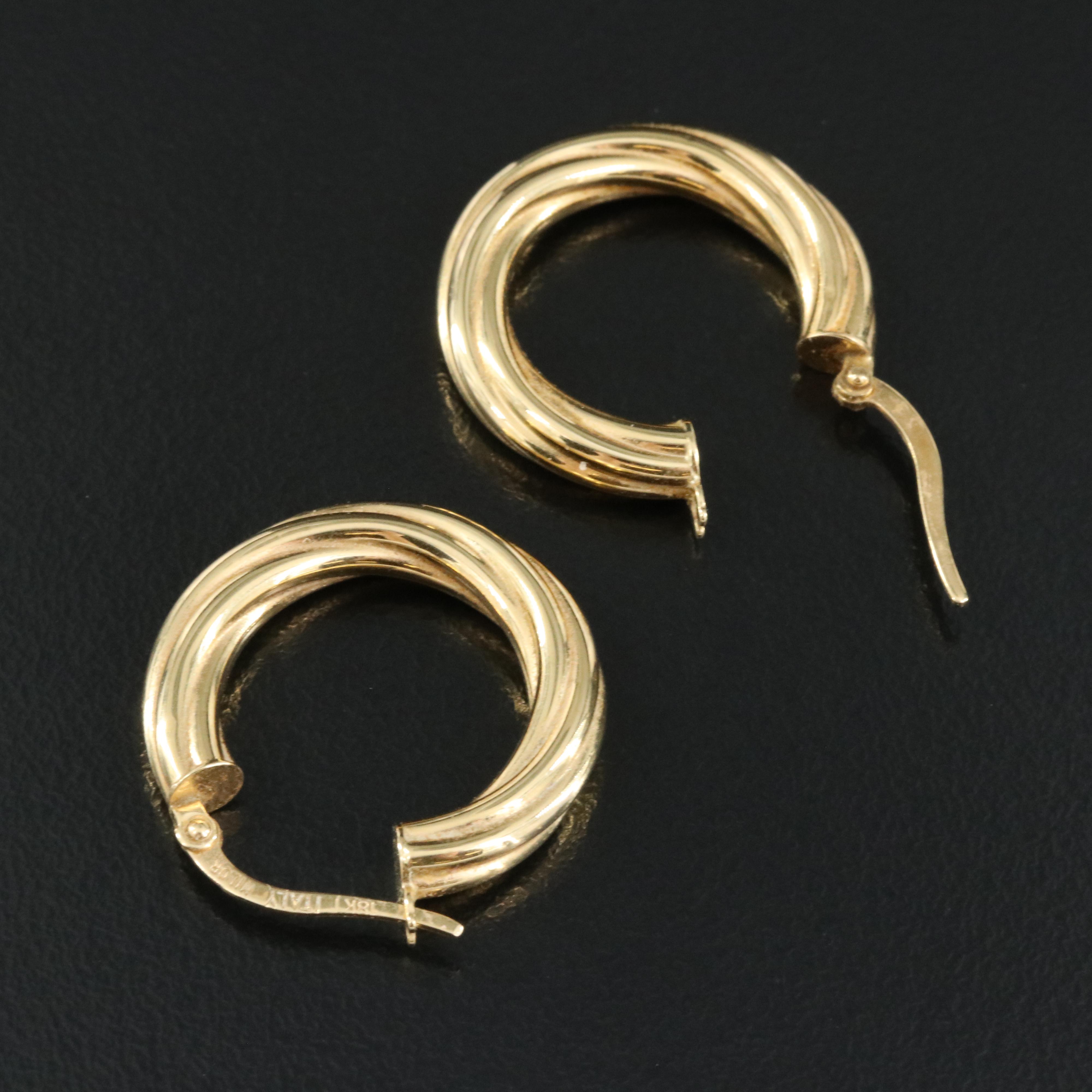 Italian Milor 18K Braided Hoop Earrings