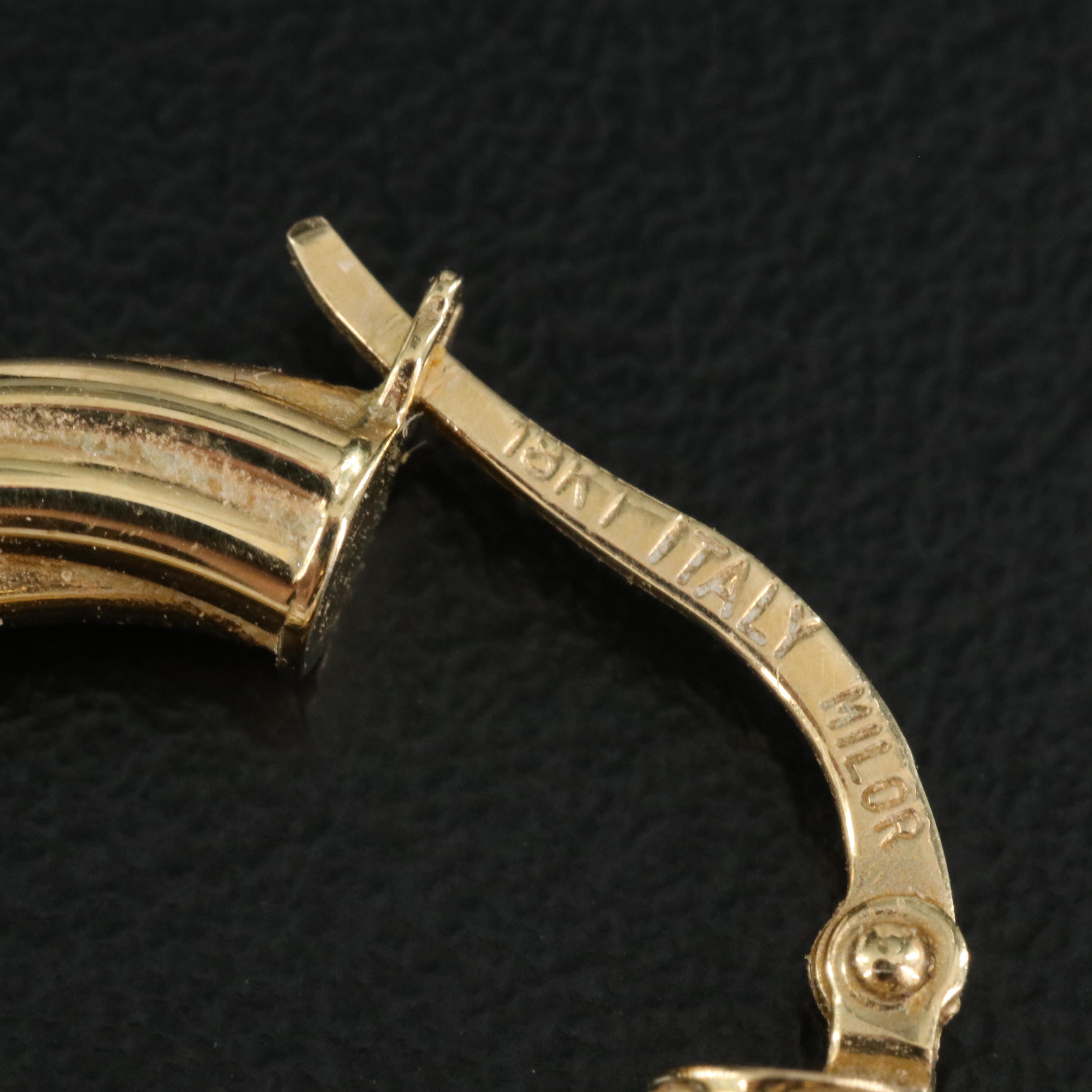 Italian Milor 18K Braided Hoop Earrings