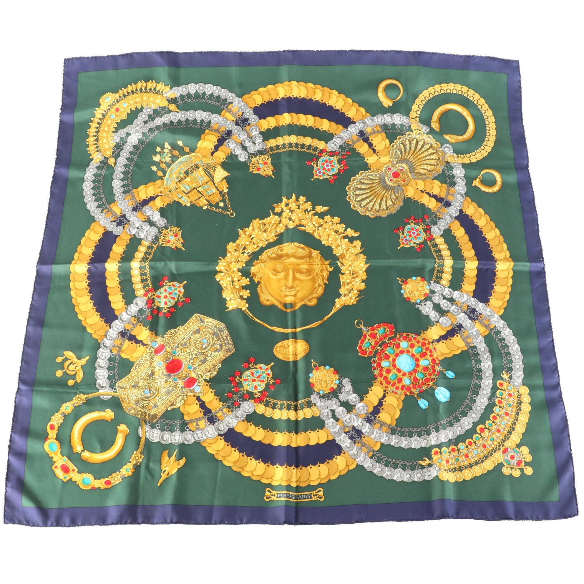 Hermès "Kosmima" Scarf 90 in Silk Twill