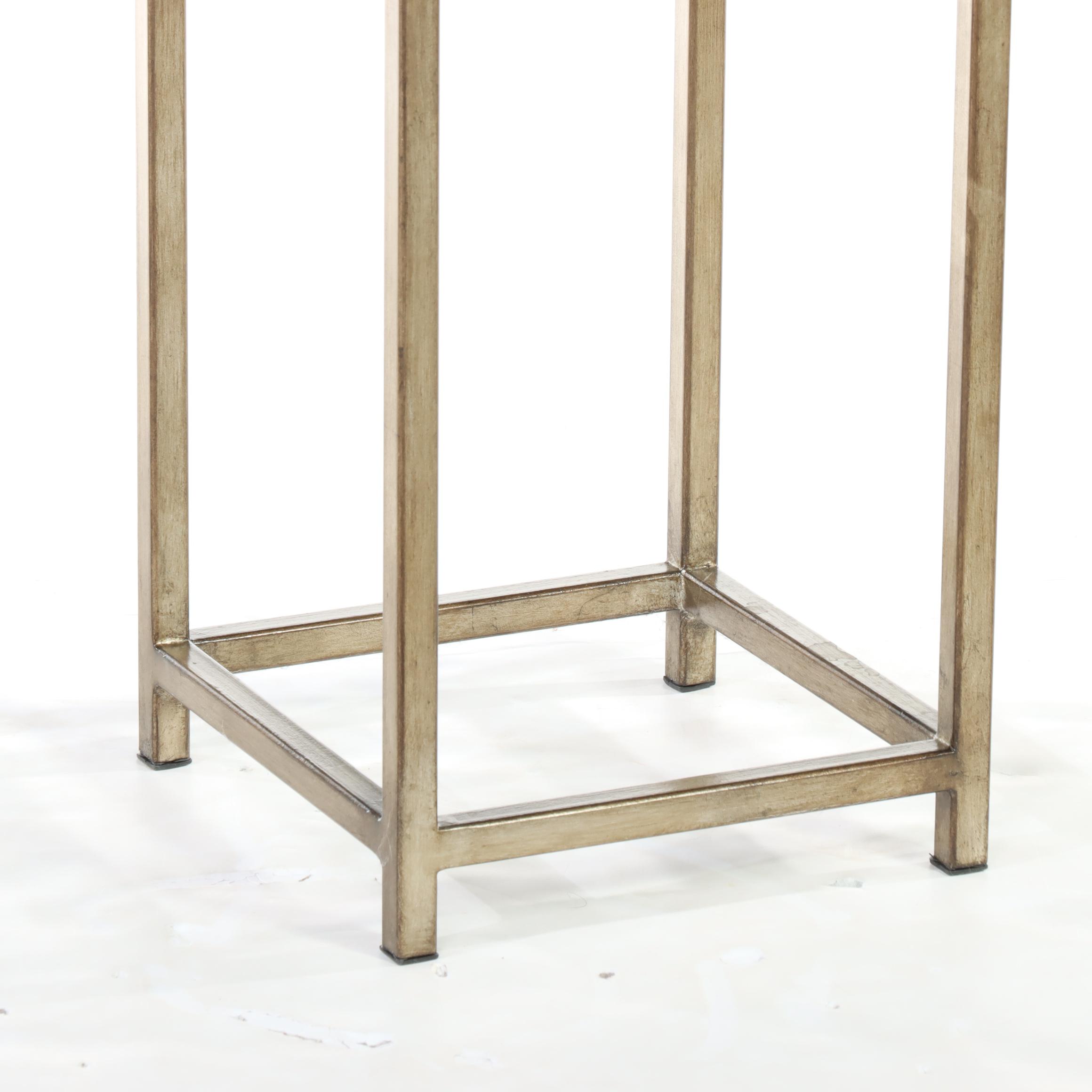 Lexington Furniture Modernist Style Gilt Metal and Travertine Top Side Table