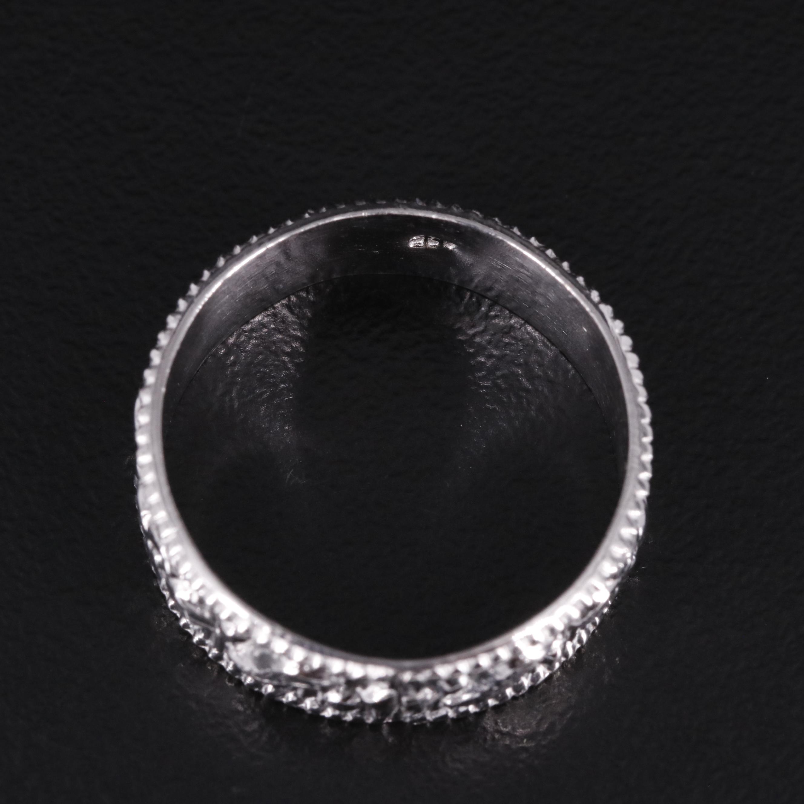 Sterling Coin Edge Floral Band