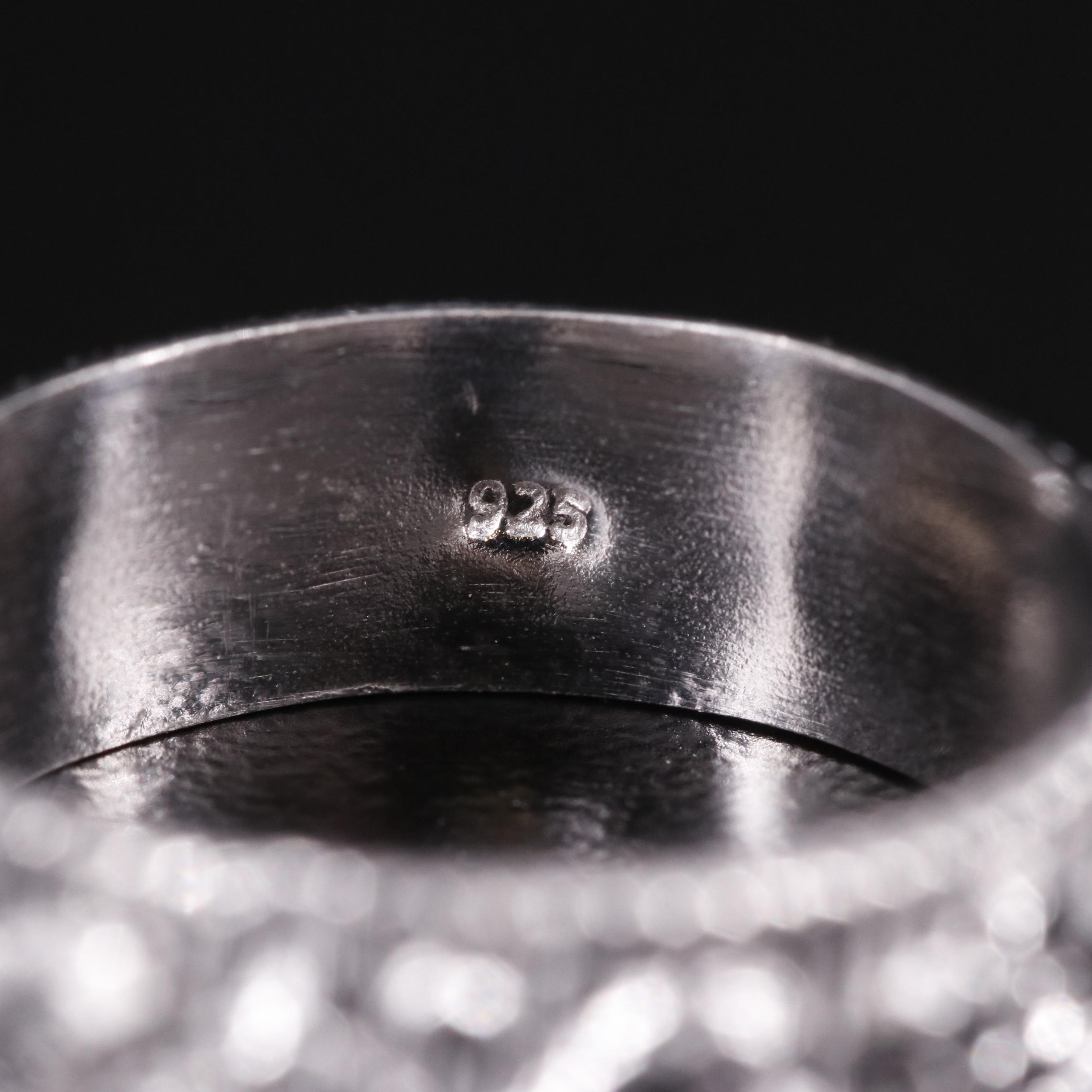 Sterling Coin Edge Floral Band