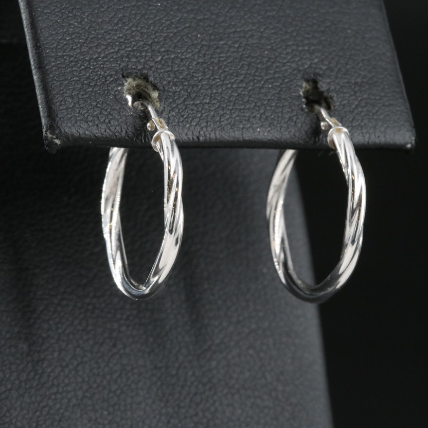 Italian Milor 18K Braided Hoop Earrings