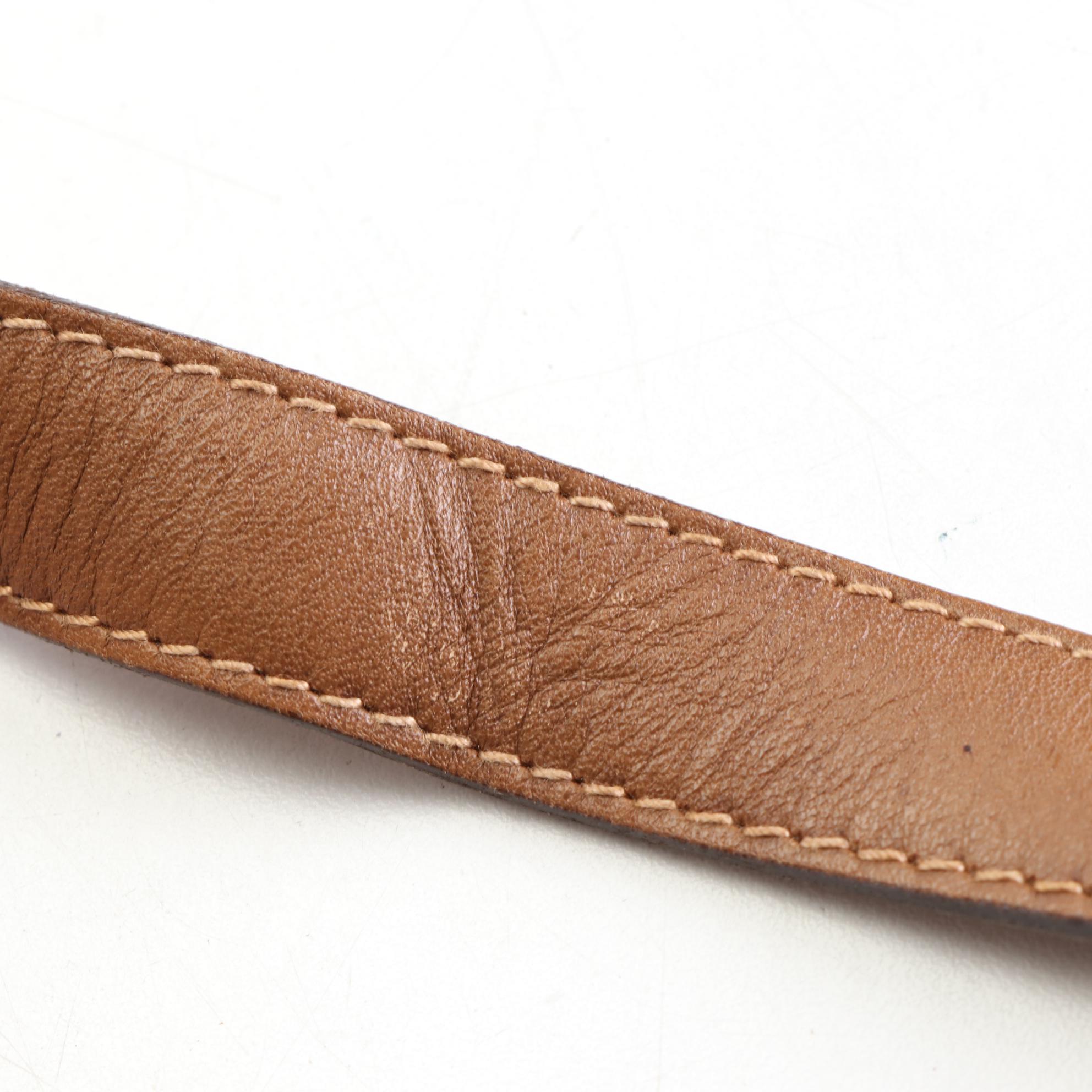 Céline Shoulder Bag in Carriage Monogram C Canvas and Brown Leather Trim