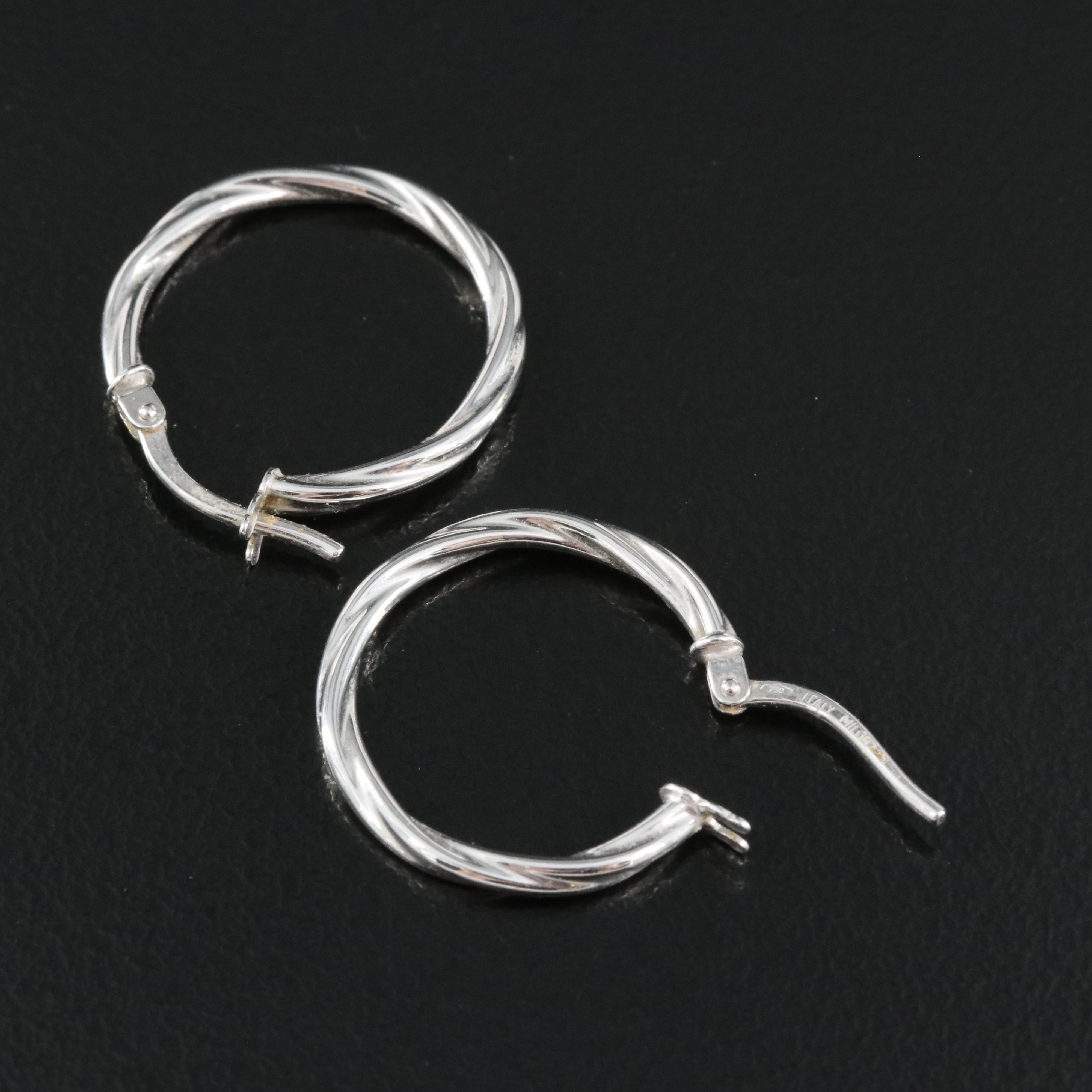 Italian Milor 18K Braided Hoop Earrings