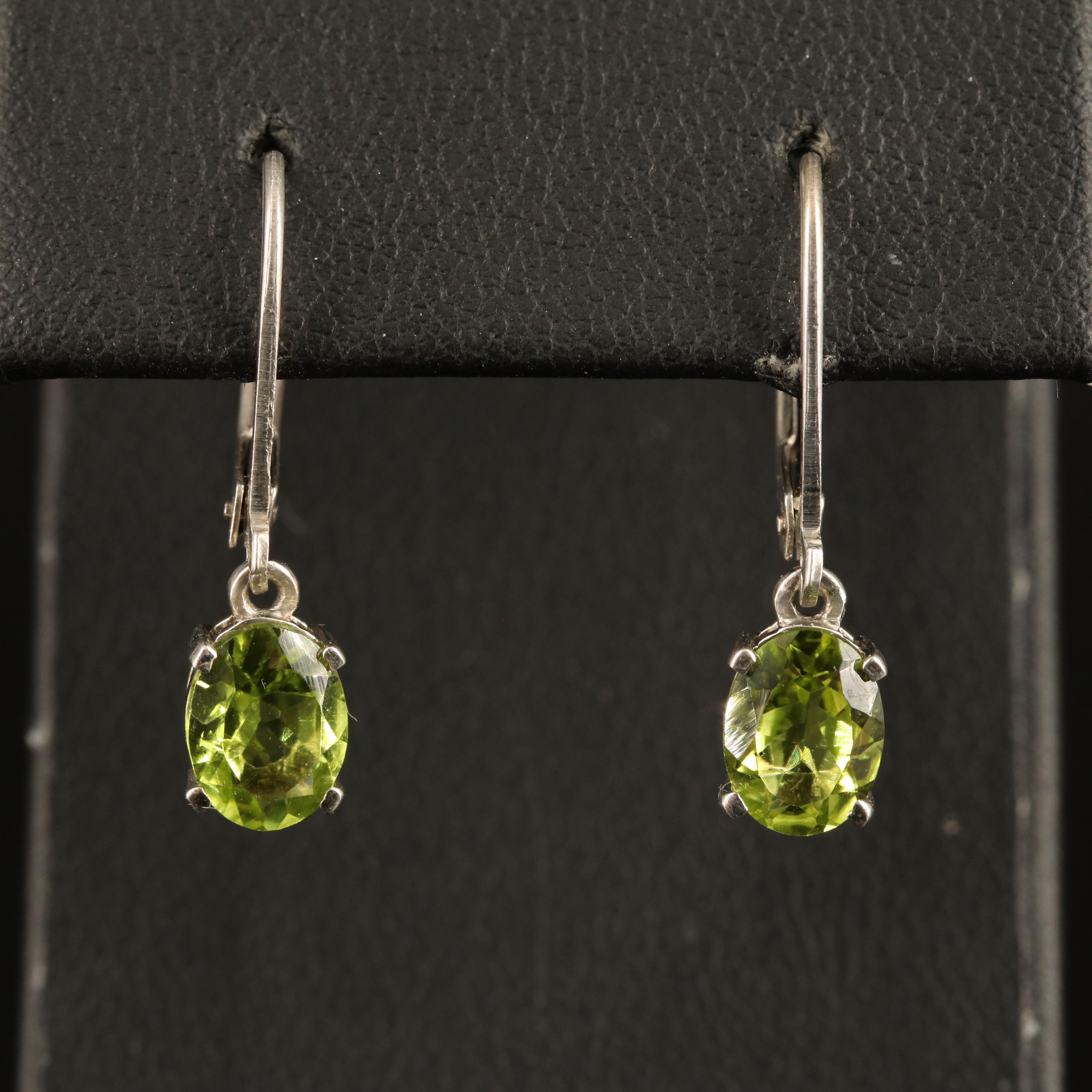 Sterling Peridot Dangle Earrings