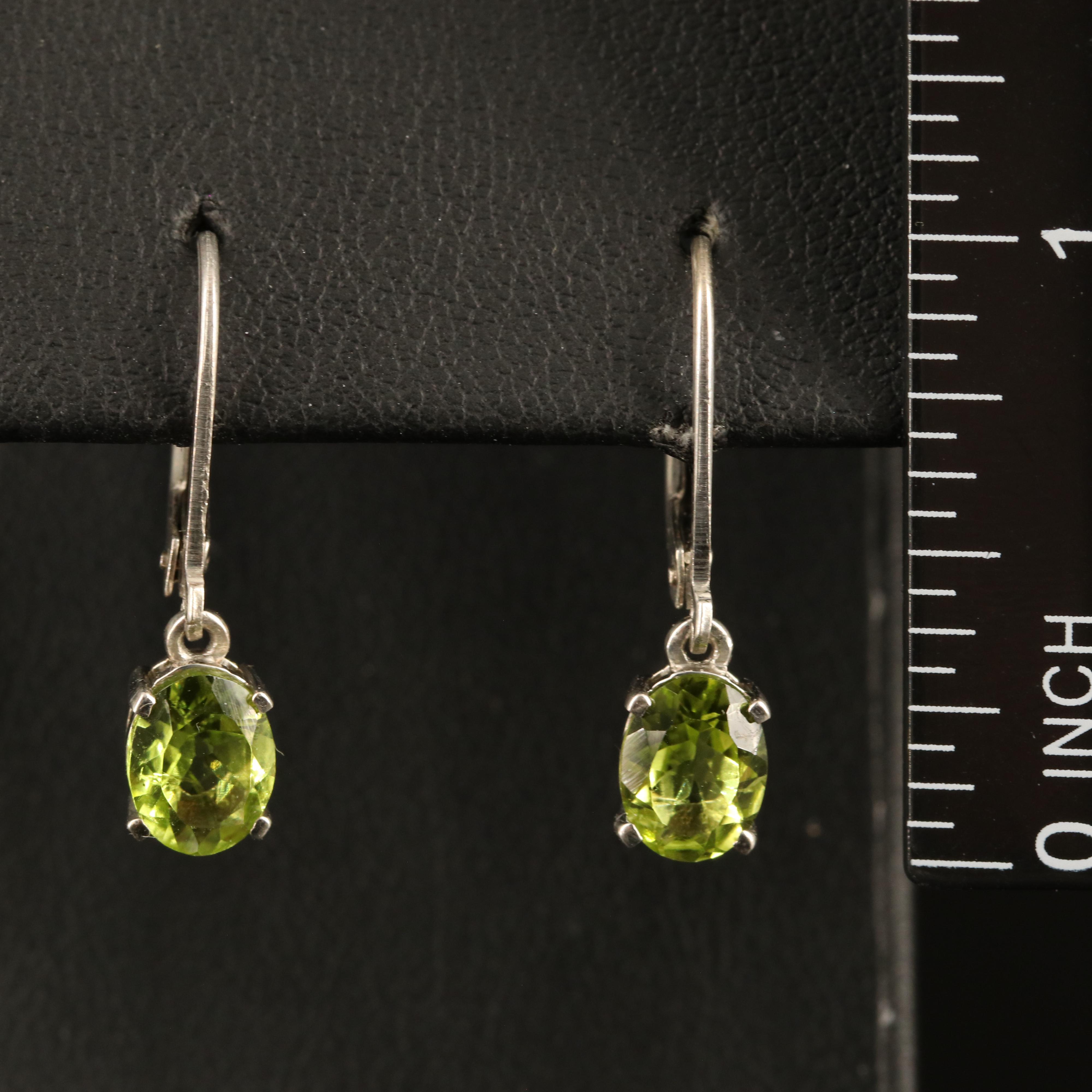 Sterling Peridot Dangle Earrings