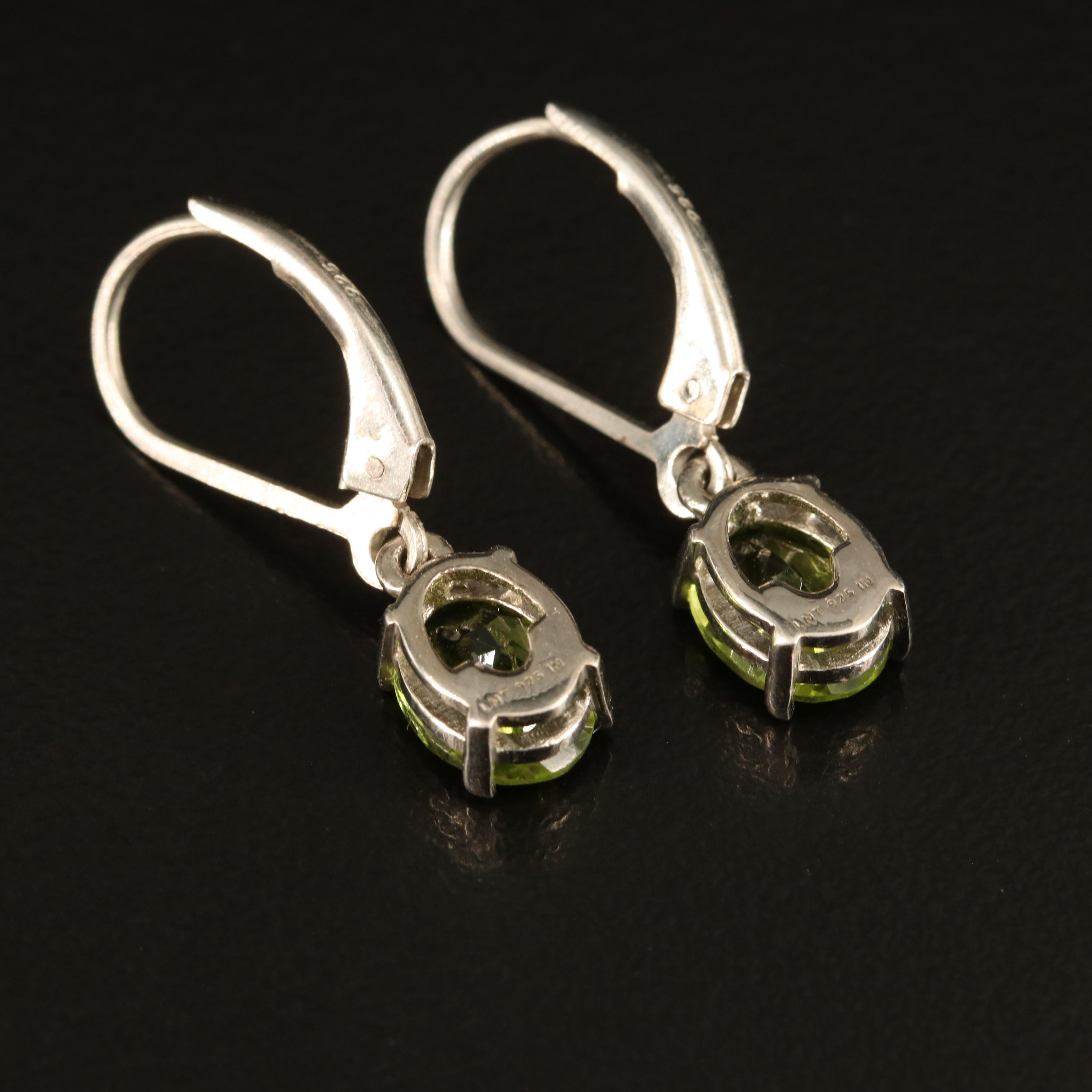 Sterling Peridot Dangle Earrings